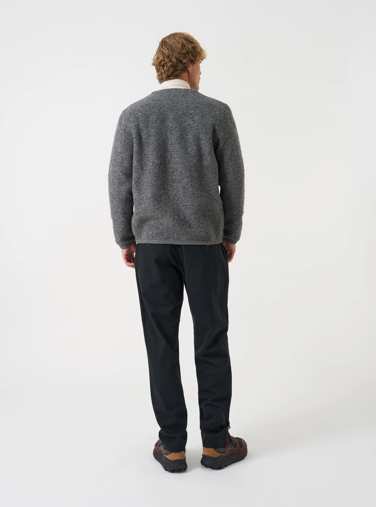 Universal Works Wool Fleece Cardigan Grey Marl