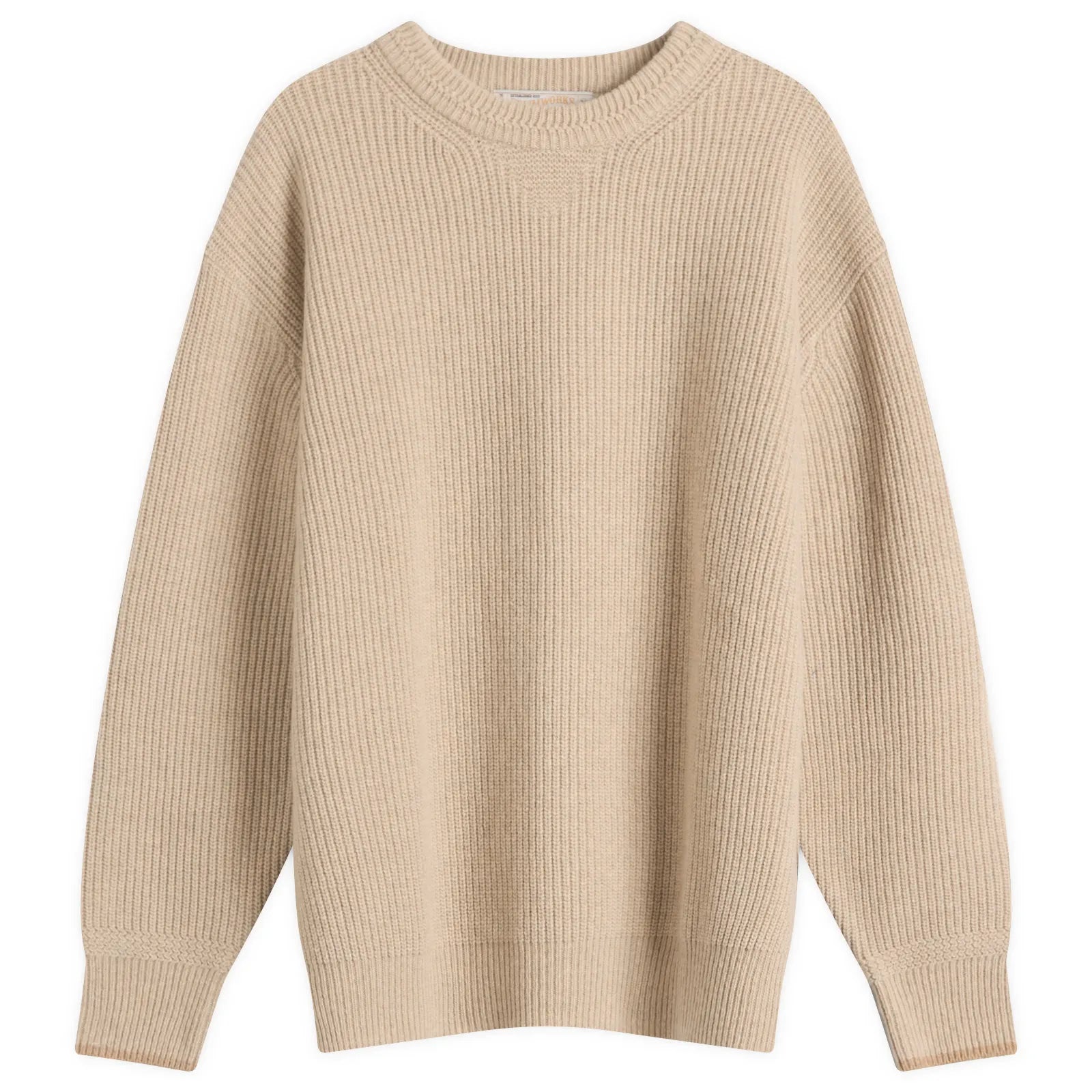 FrizmWORKS Patch Round Knit Crewneck Oateal