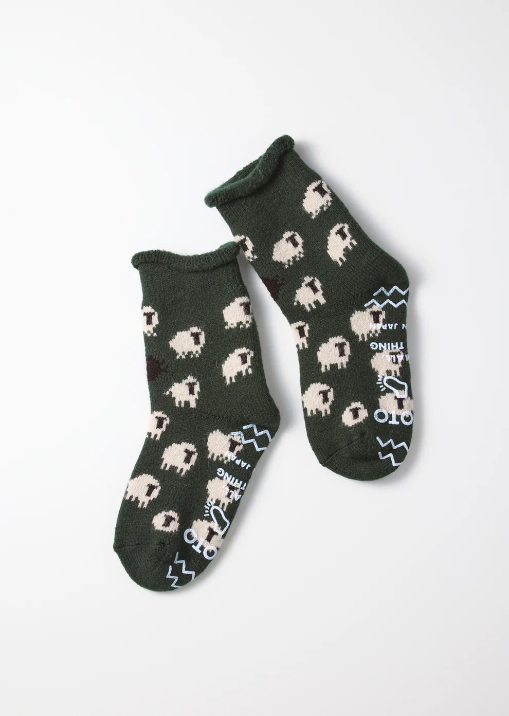 ROTOTO Pile Room Socks Sheep Dark Green