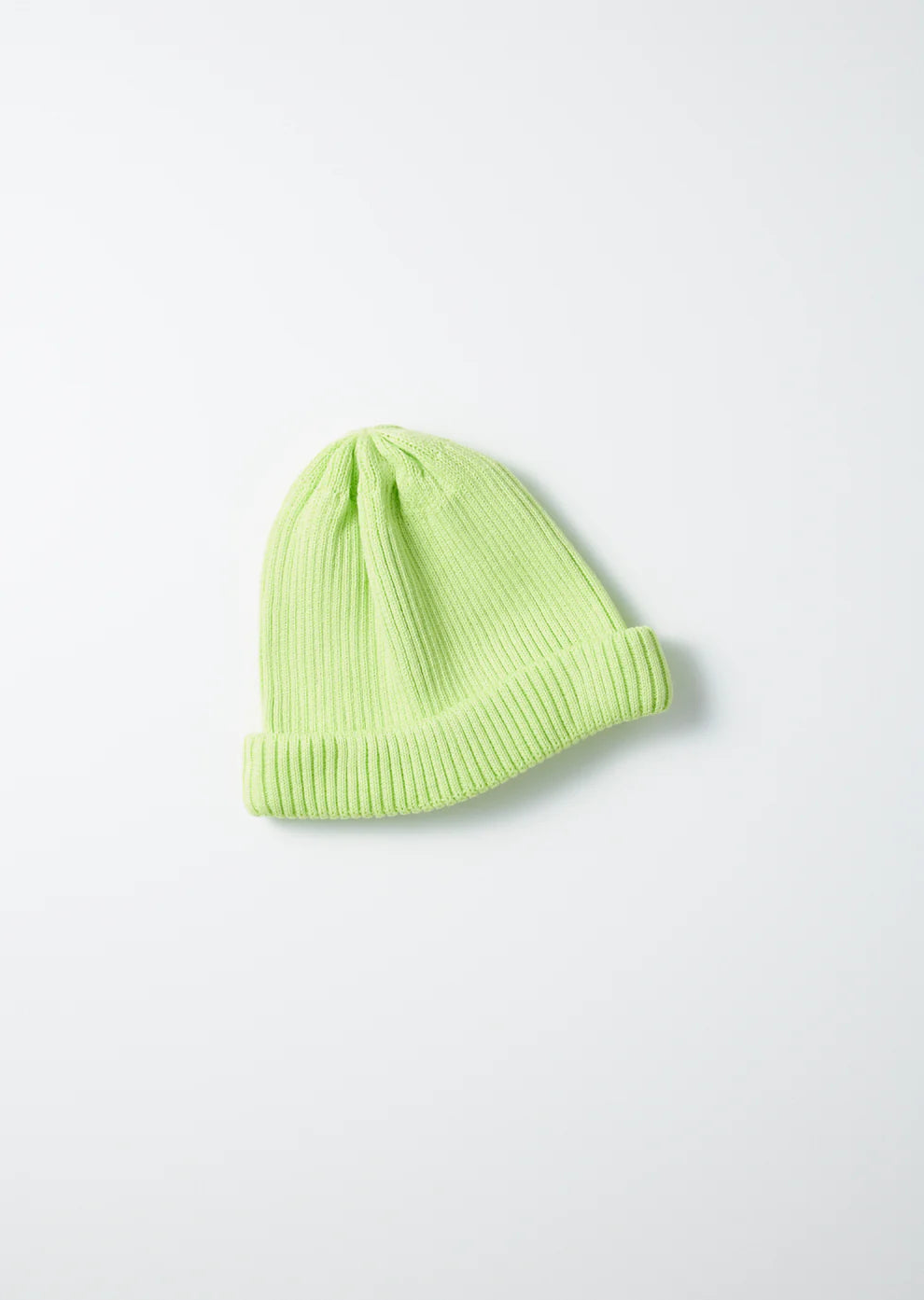 RoToTo Cotton Roll Up Beanie Lime Green