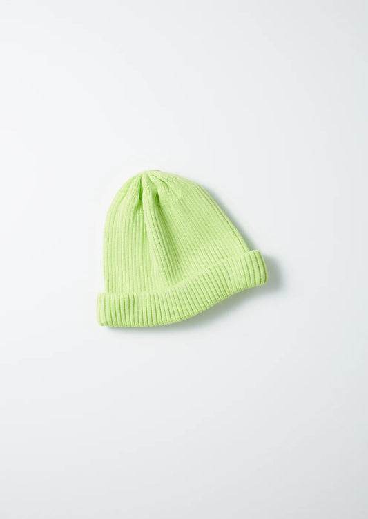 RoToTo Cotton Roll Up Beanie Lime Green