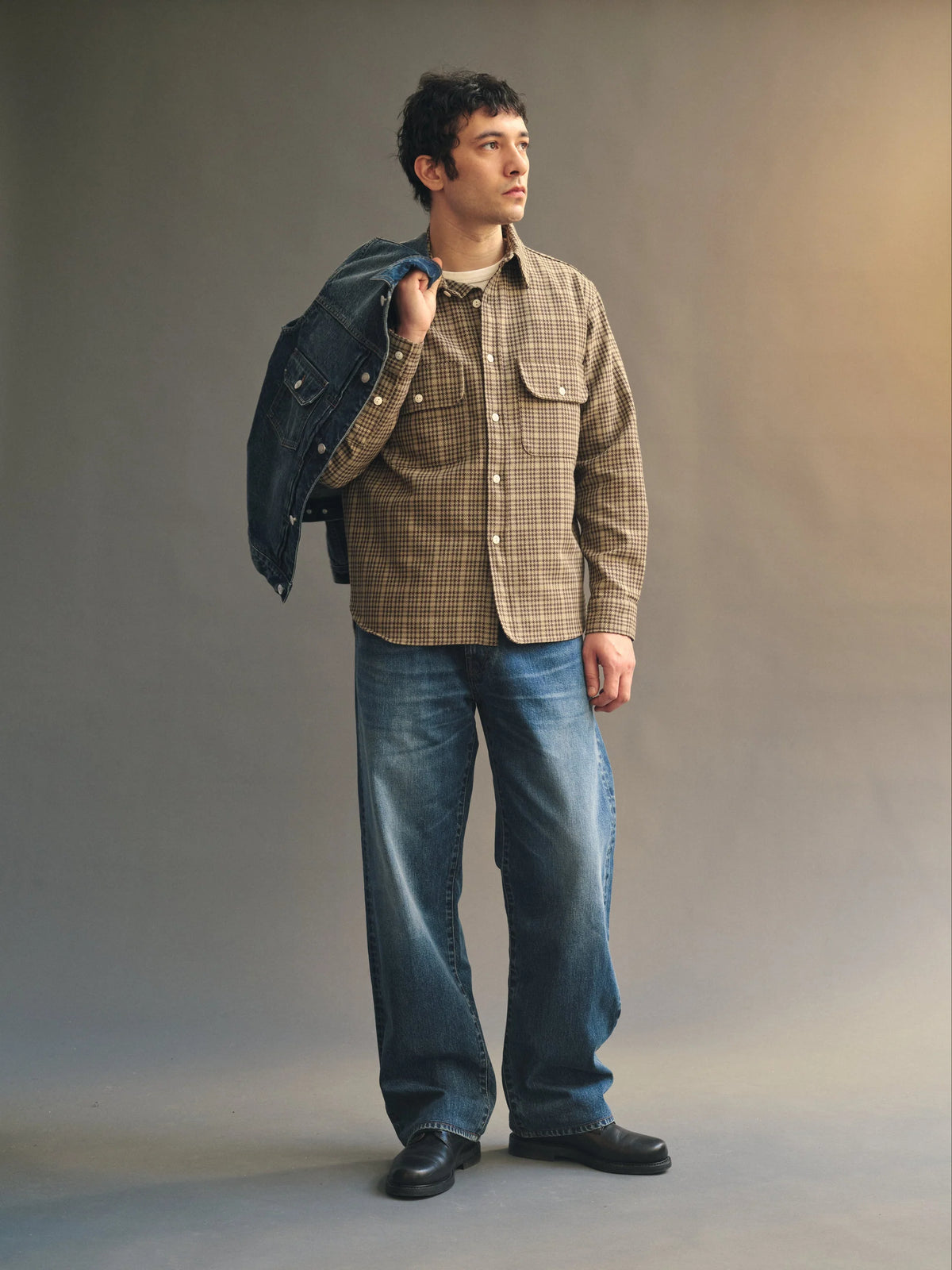 Knickerbocker Brother Cotton Flannel Shirt Mint & Brown Plaid