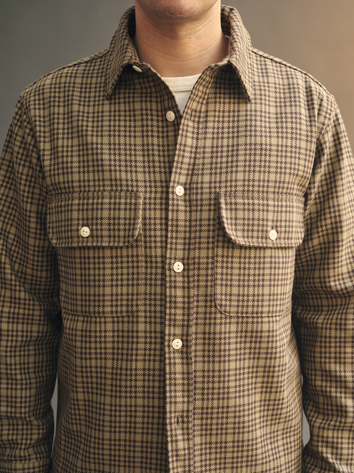 Knickerbocker Brother Cotton Flannel Shirt Mint & Brown Plaid