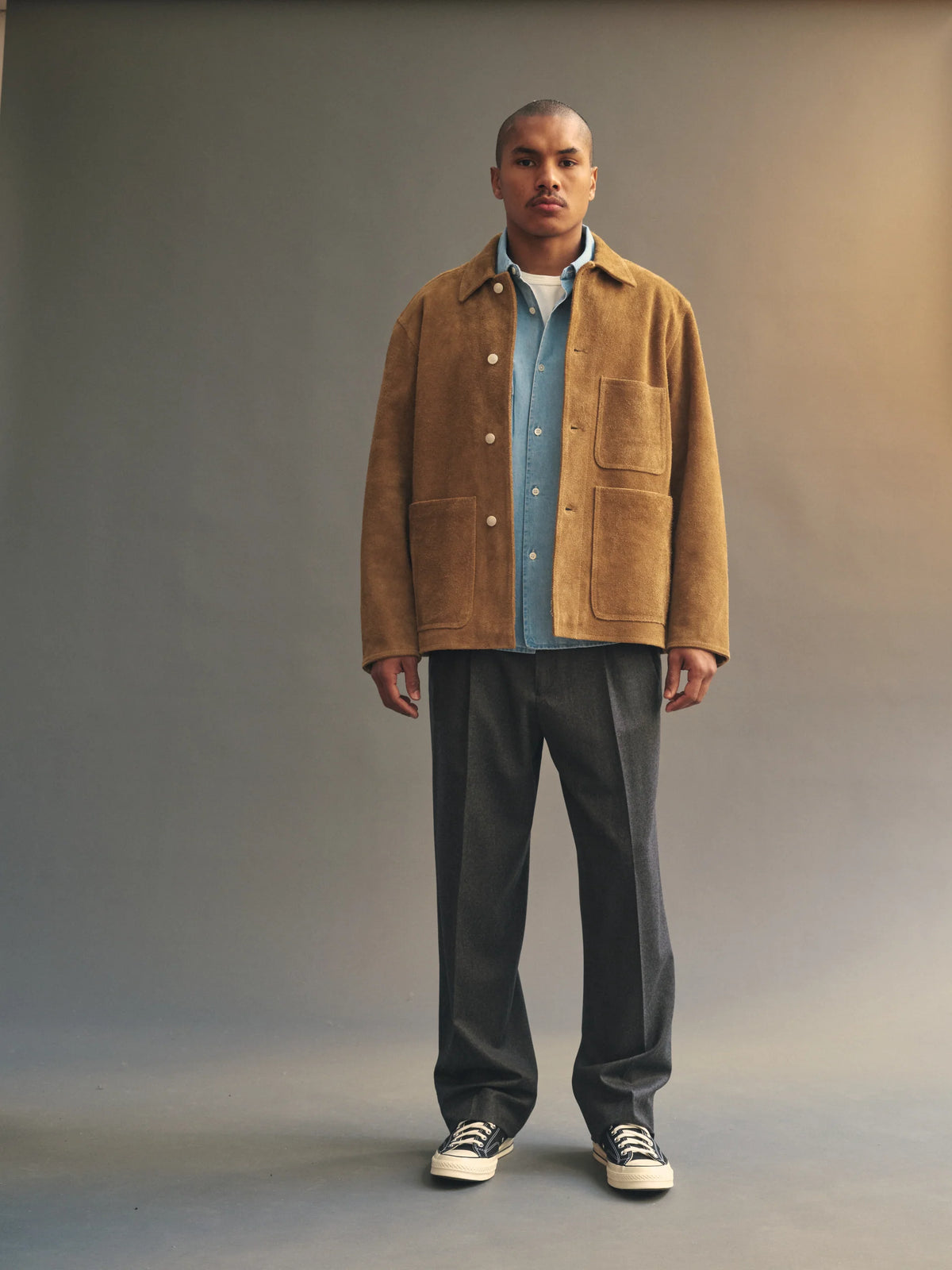 Knickerbocker Shag-Pile Suede Coat Earth