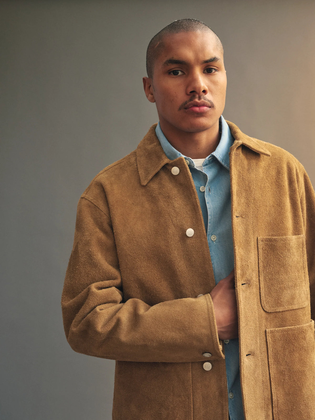 Knickerbocker Shag-Pile Suede Coat Earth