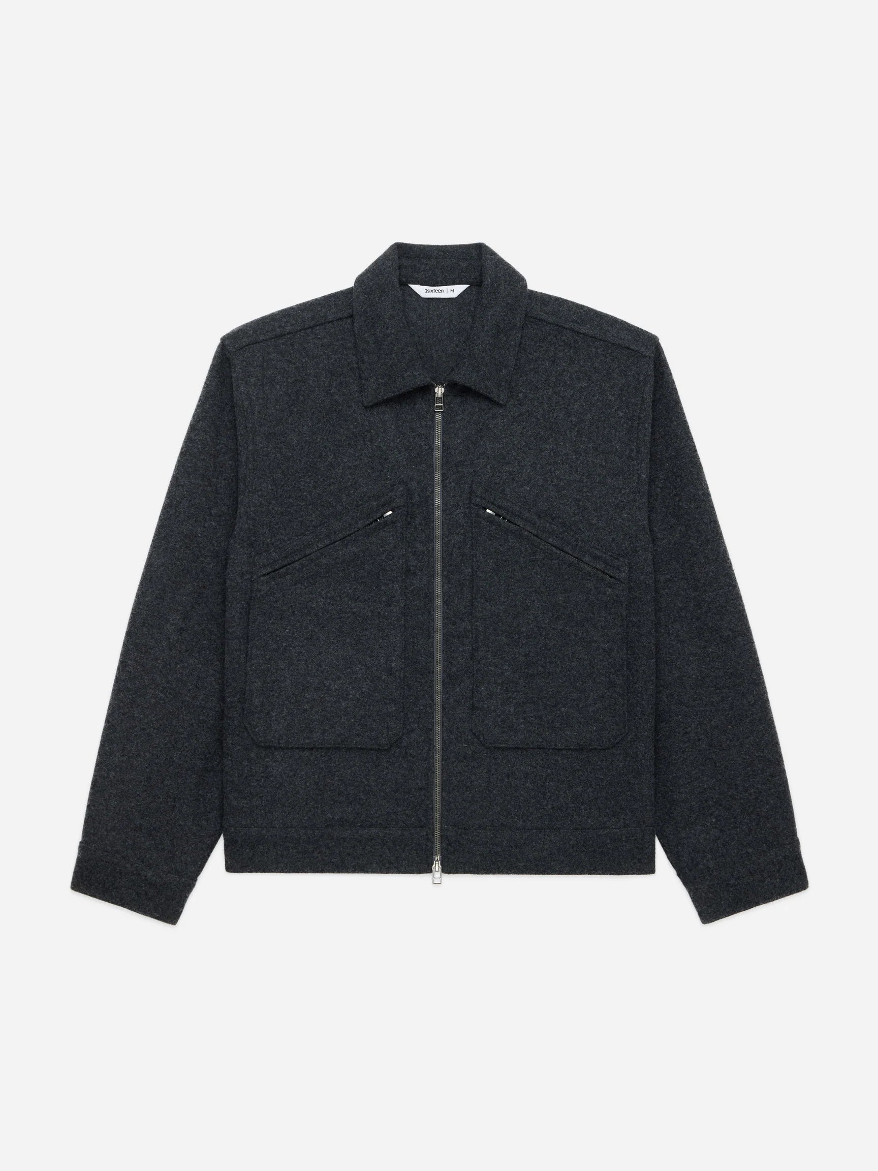 3sixteen Cycling Jacket Charcoal Melton Wool