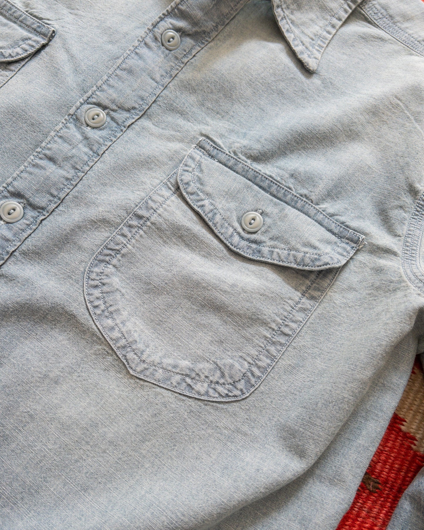 Wythe Chambray Workshirt Sunfaded Indigo