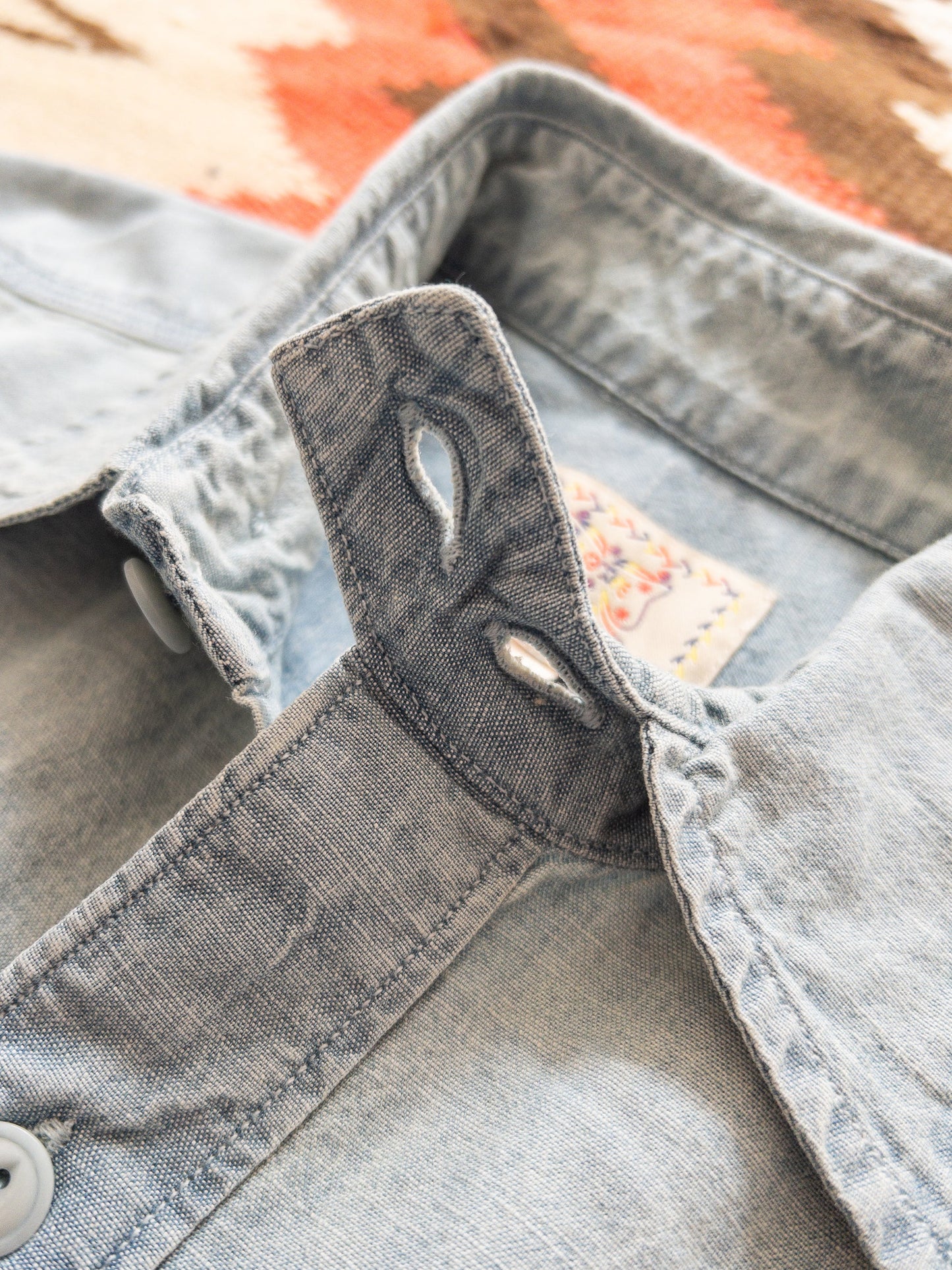 Wythe Chambray Workshirt Sunfaded Indigo