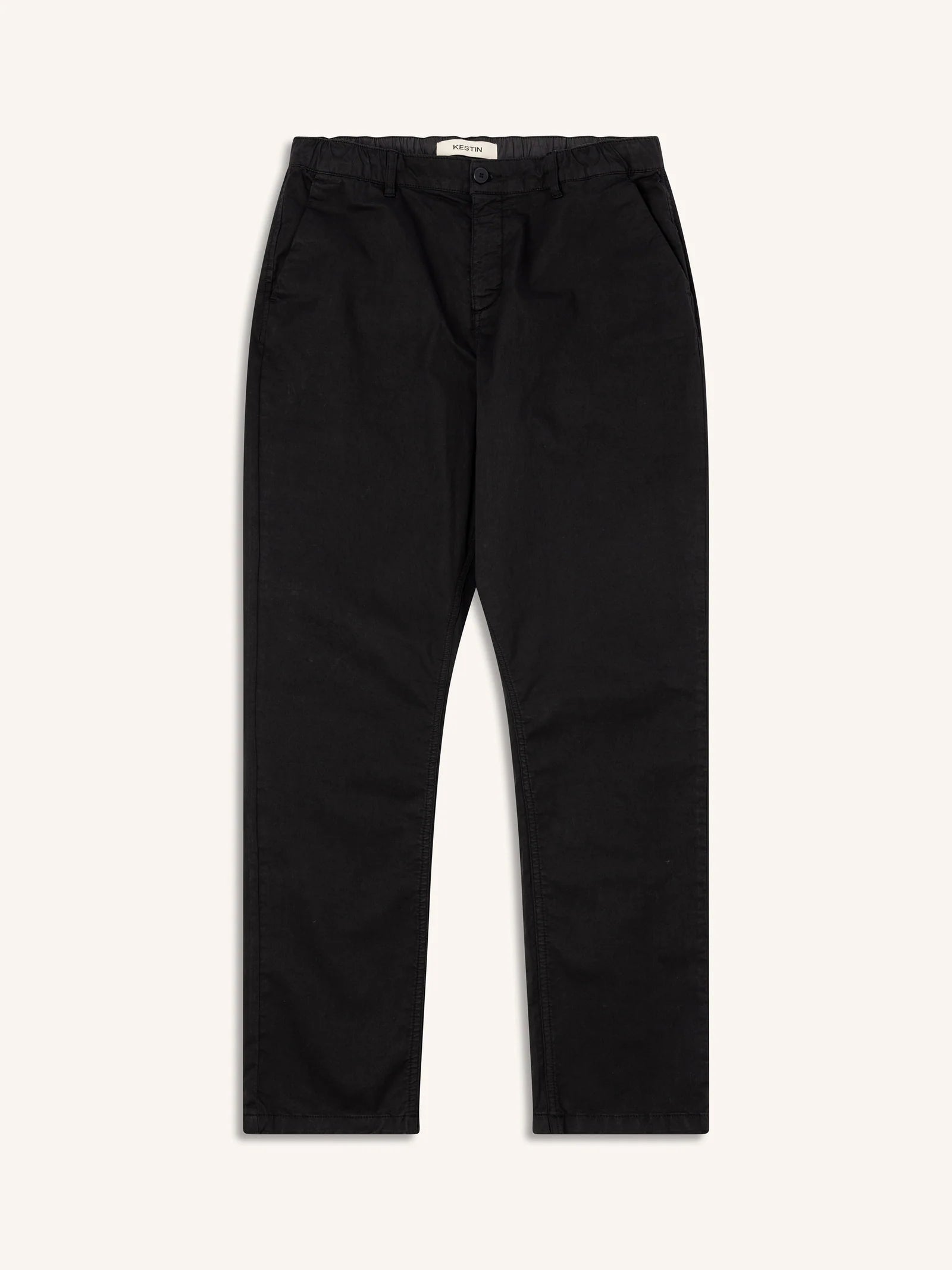 Kestin Inverness Trouser in Black Cotton Twill