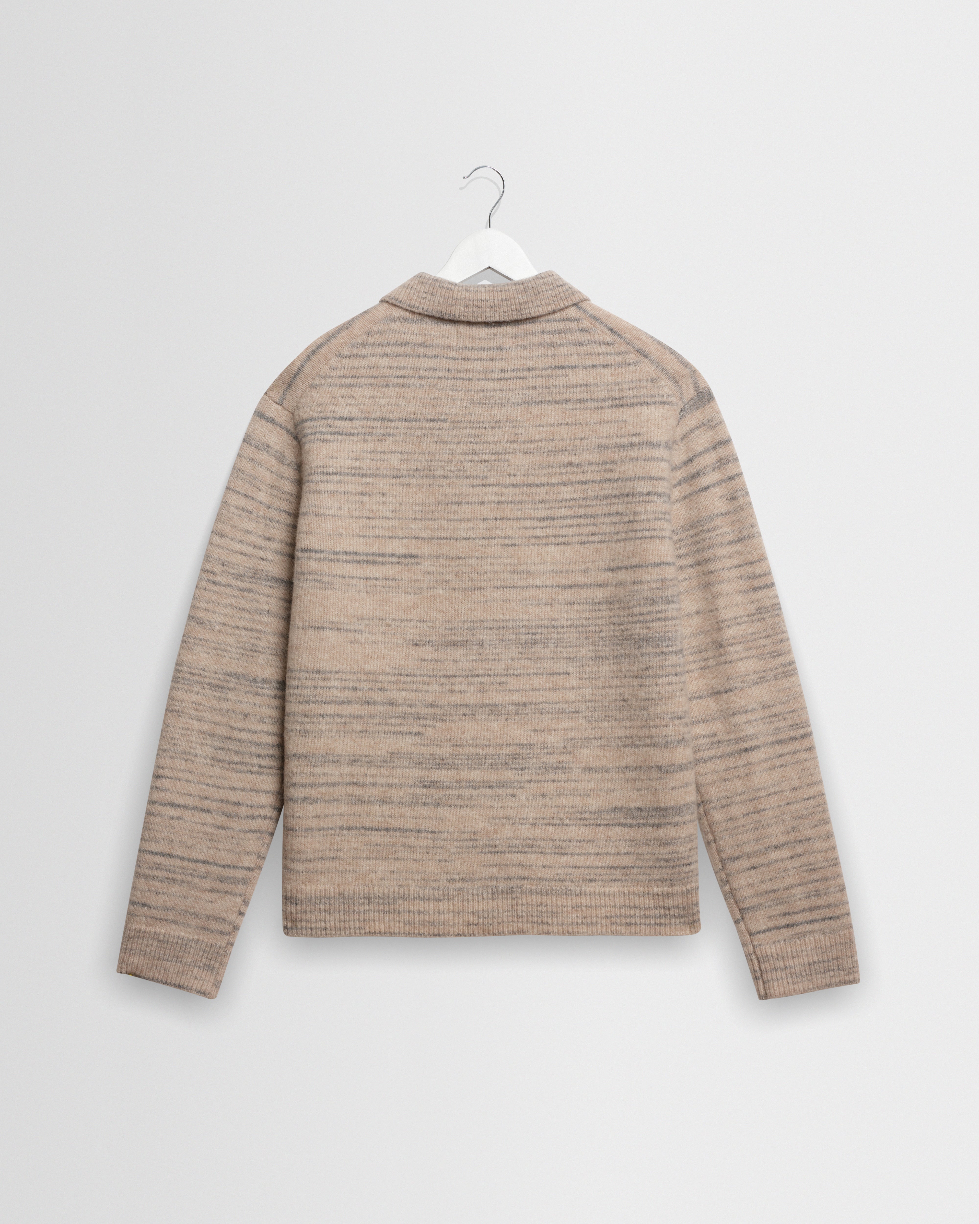 Wax London Alpha Space Dye Long Sleeve Natural/Grey