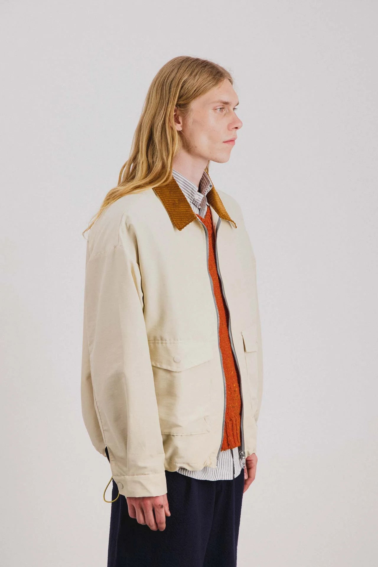 Howlin Boxy Swing Jacket Cord Neck Cream
