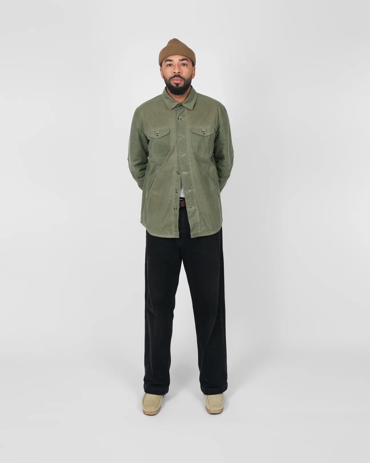 Dehen Crissman Overshirt Waxed Light Moss