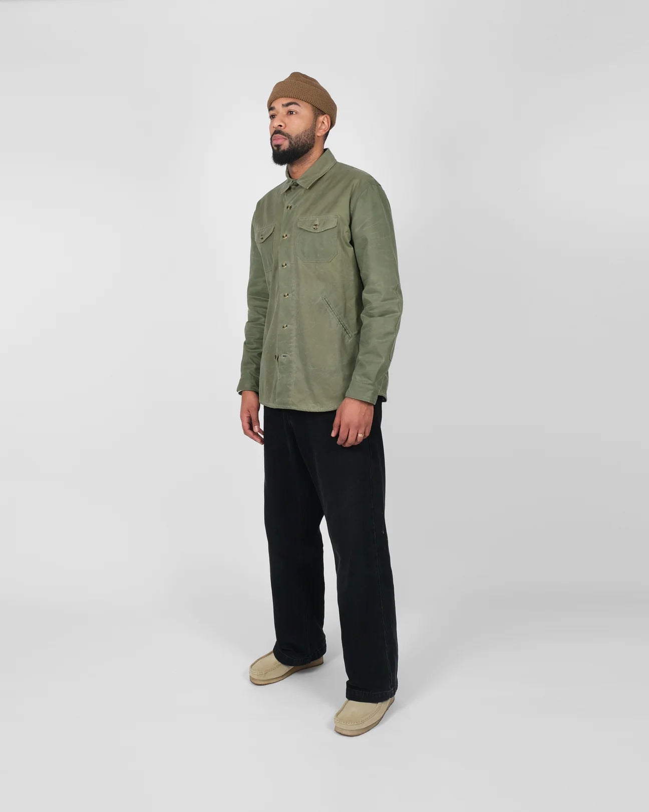 Dehen Crissman Overshirt Waxed Light Moss