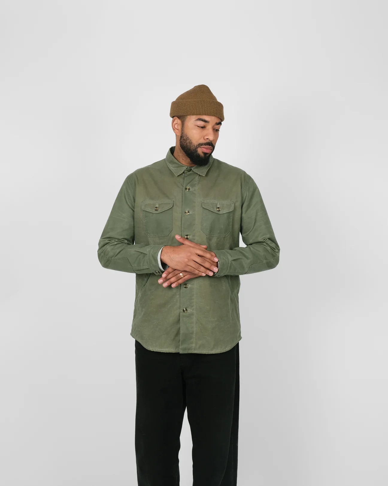 Dehen Crissman Overshirt Waxed Light Moss
