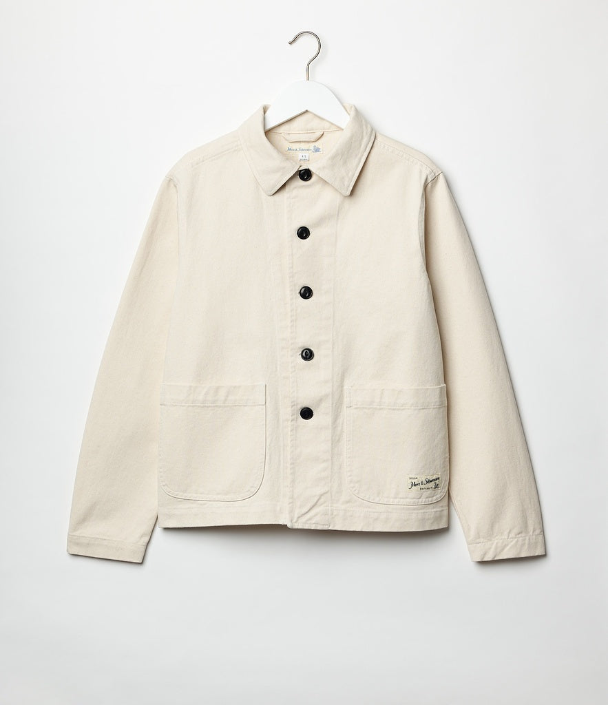 Merz B. Schwanen JKT08 Organic Cotton Broken Twill Chore Coat Natural