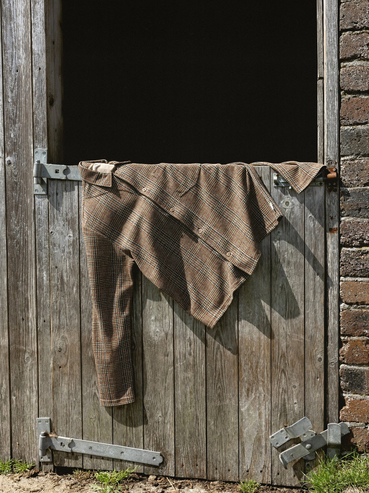 Kestin Porttree Overshirt in Peat Printed Check Jersey