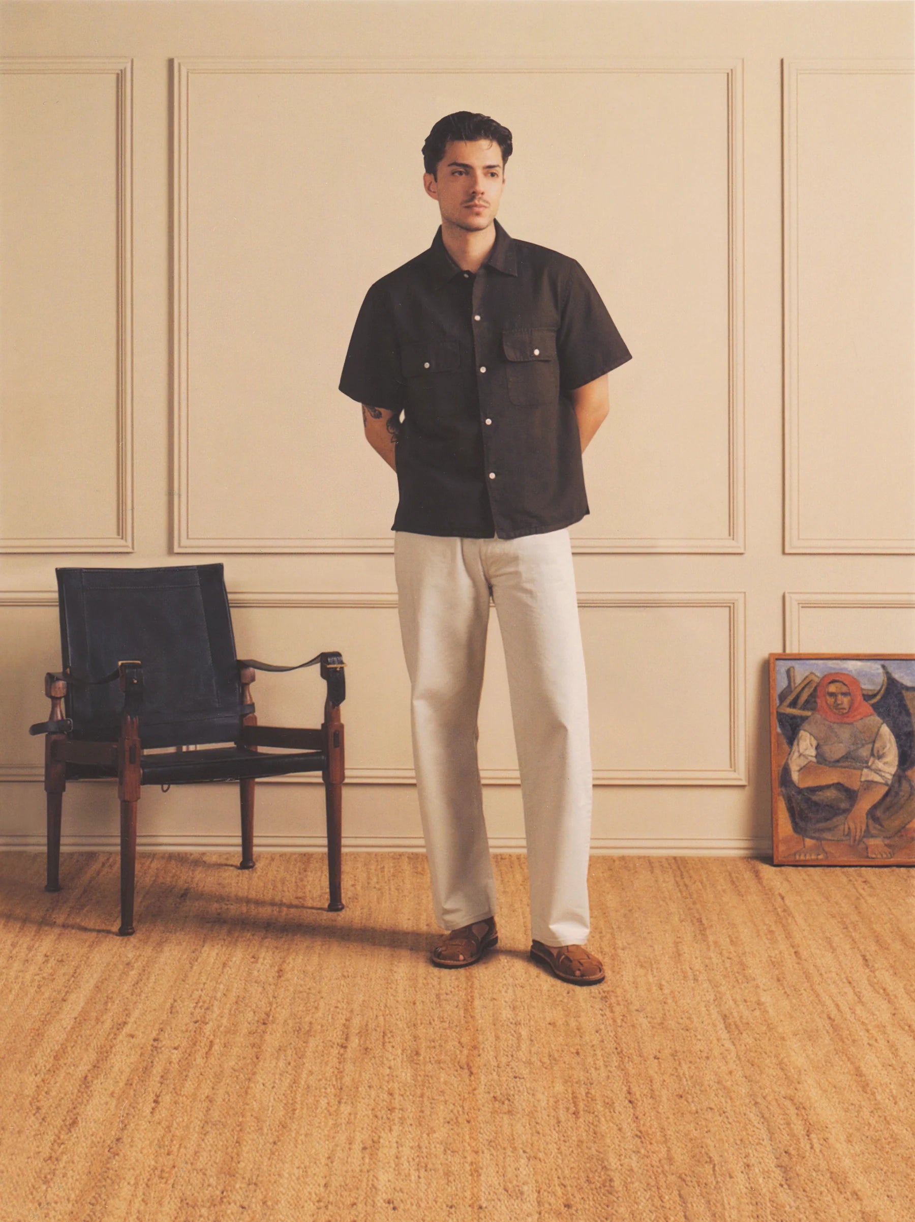 Knickerbocker NYC Mar Cotton & Linen Shirt Mocha