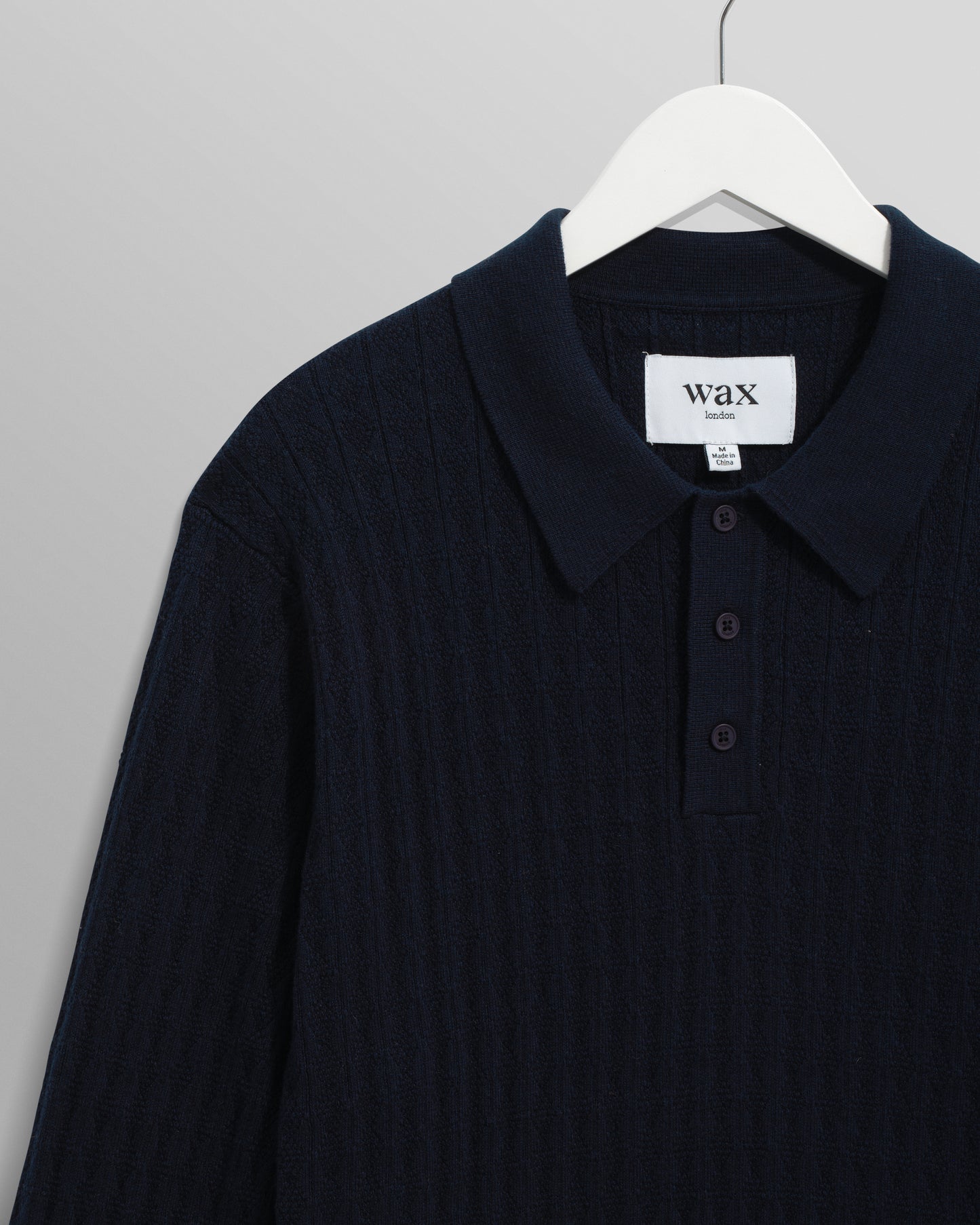 Wax London Oban Polo Navy Diamond Stripe