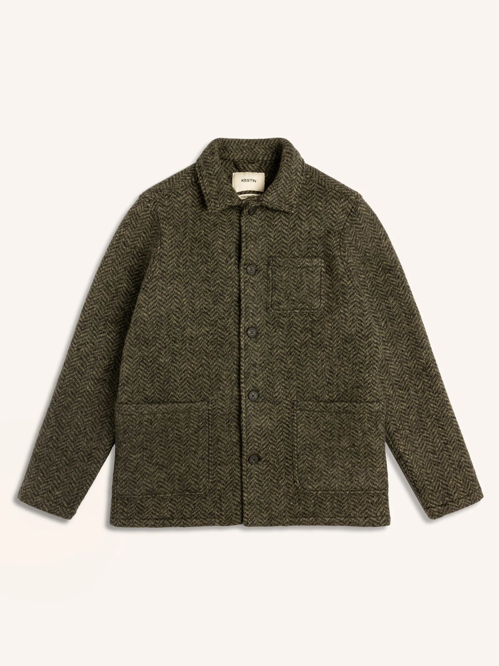 Kestin Ormiston Jacket in Moss Wool Herringbone