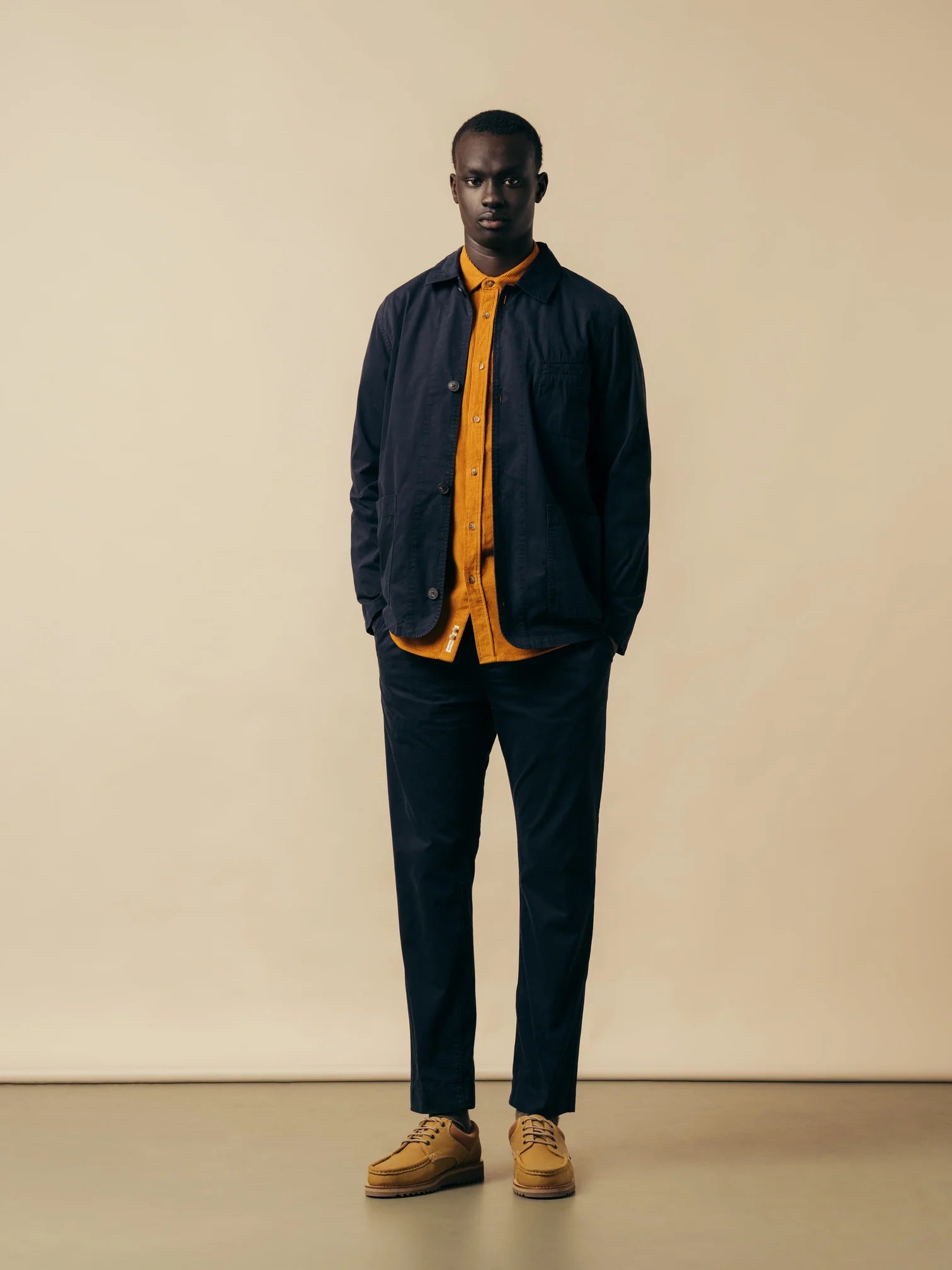 Kestin Inverness Trouser in Navy Cotton Twill