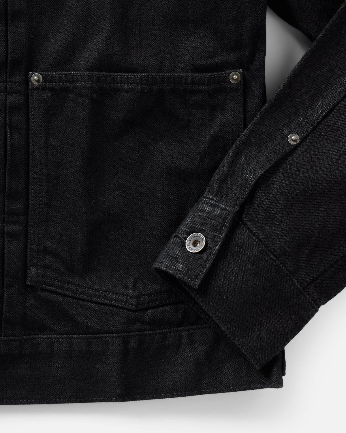 Taylor Stitch The Ryder Jacket in Rinsed Black Organic Selvedge