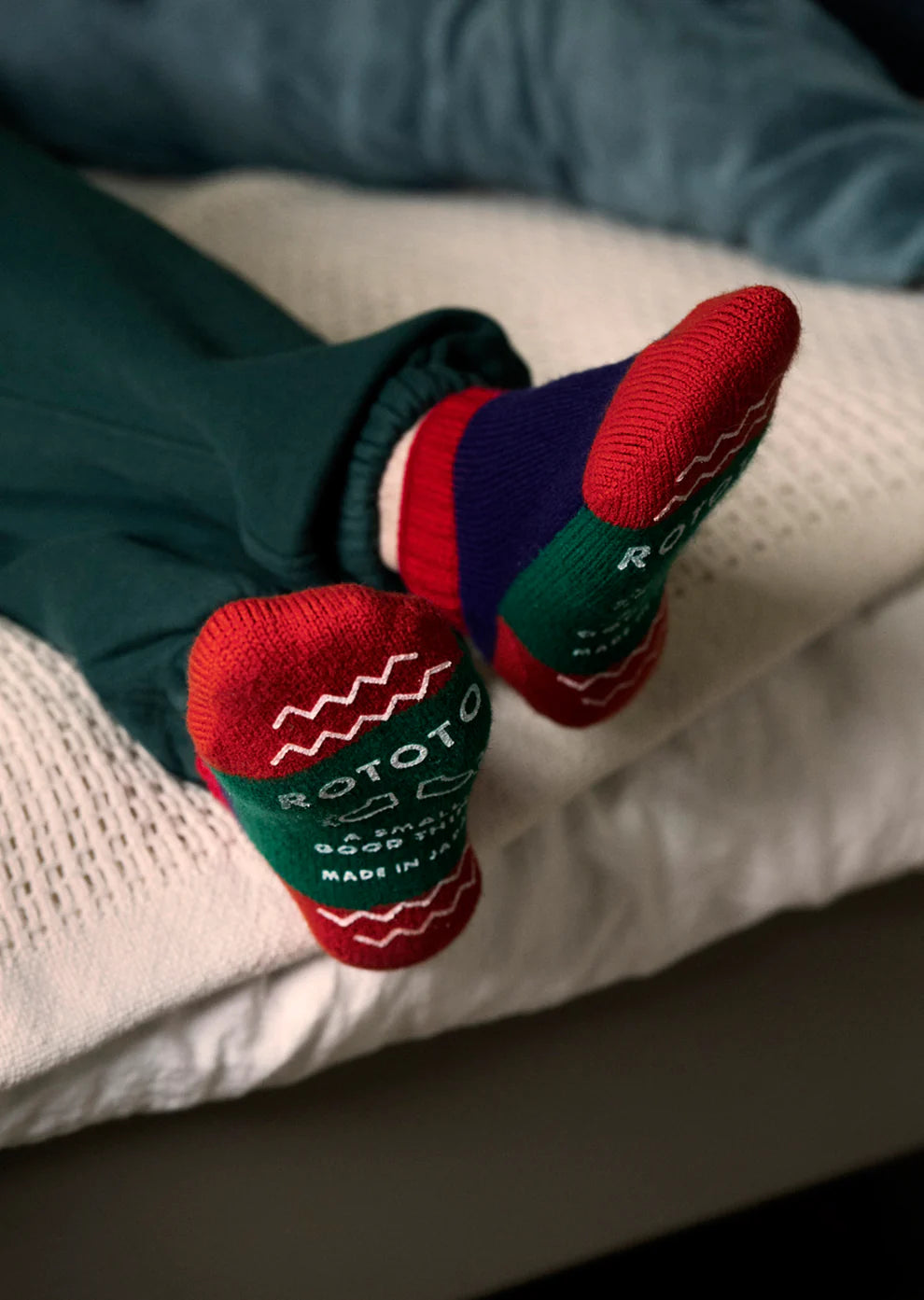 ROTOTO Pile Sockslipper Red/Navy