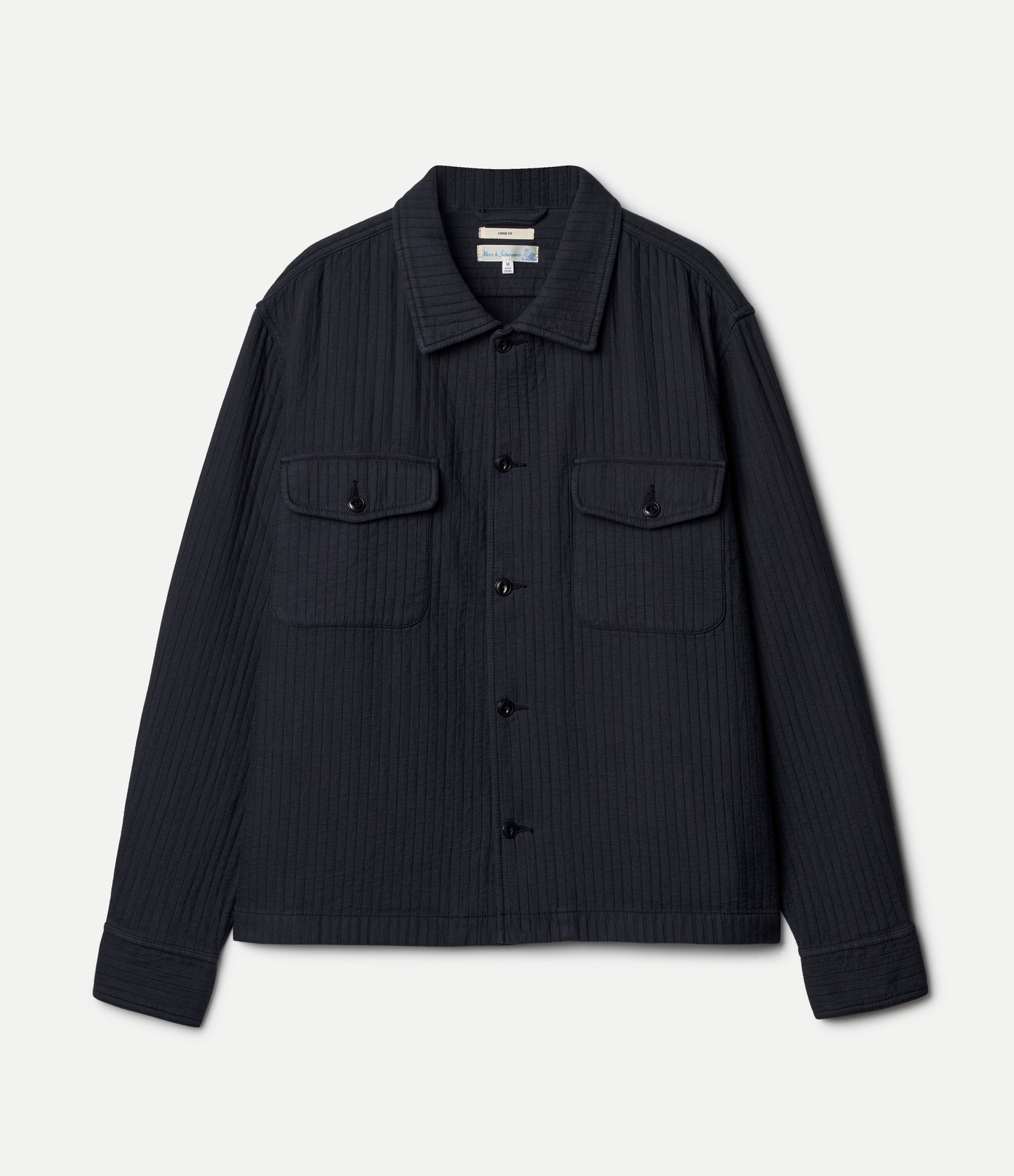 Merz B. Schwanen Padded Cotton Long Sleeve Overshirt Charcoal