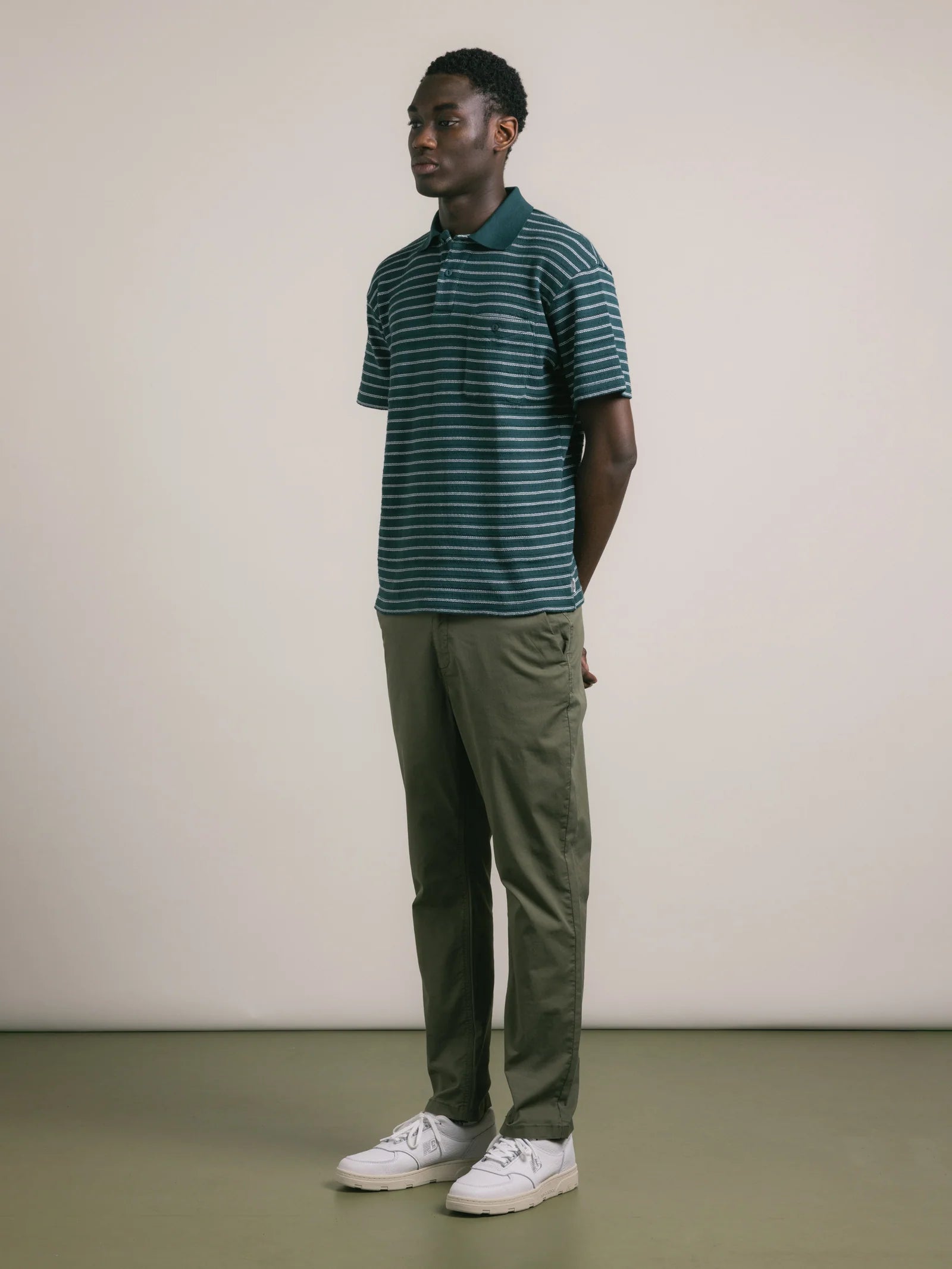 Kestin Inverness Trouser in Olive Cotton Twill