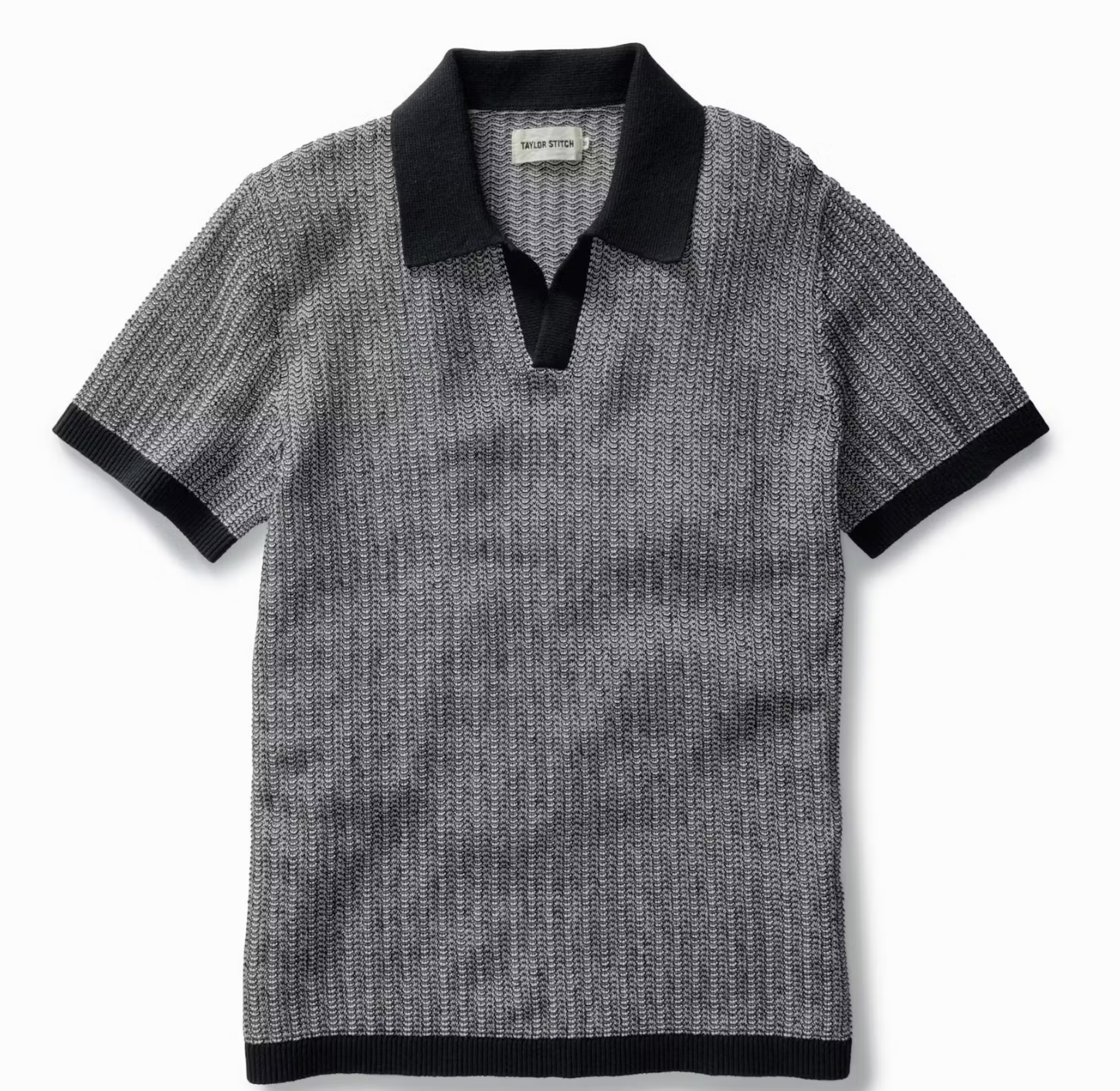 Taylor Stitch The Valencia Polo in Coal Scallop