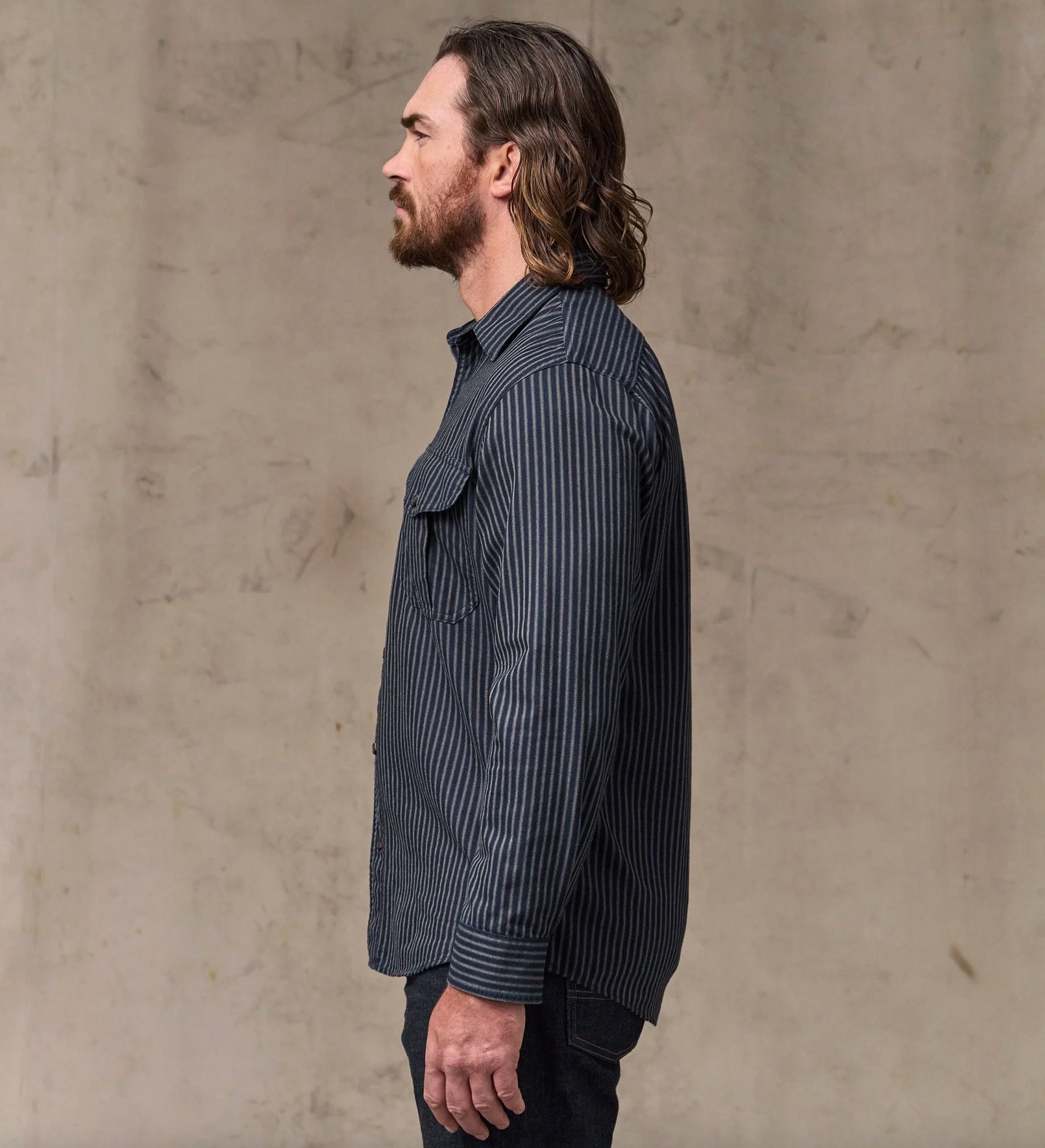 Filson Lightweight Alaskan Guide Shirt Indigo/Ticking Stripe
