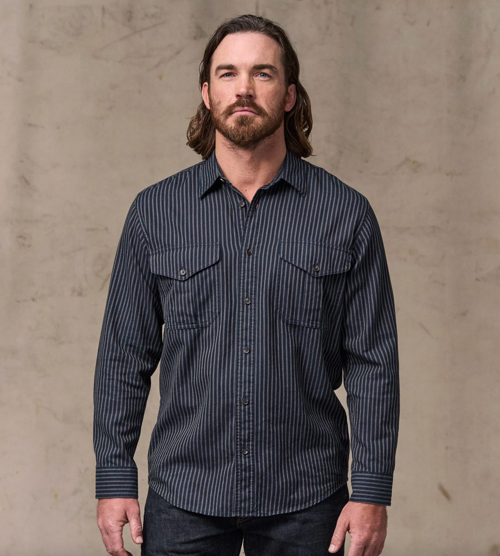 Filson Lightweight Alaskan Guide Shirt Indigo/Ticking Stripe