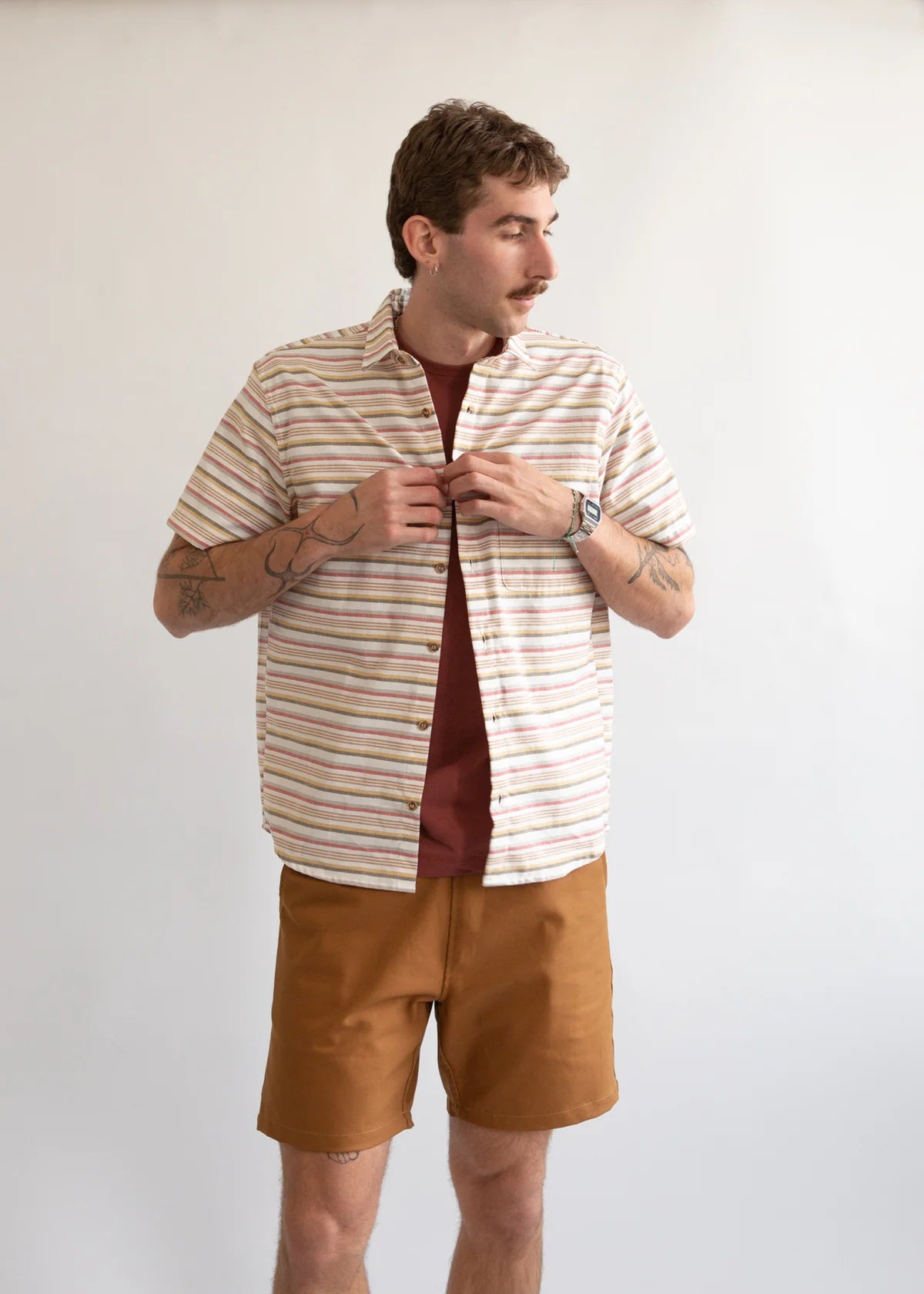 Freeman Short Sleeve Weathervane Sunset Stripe