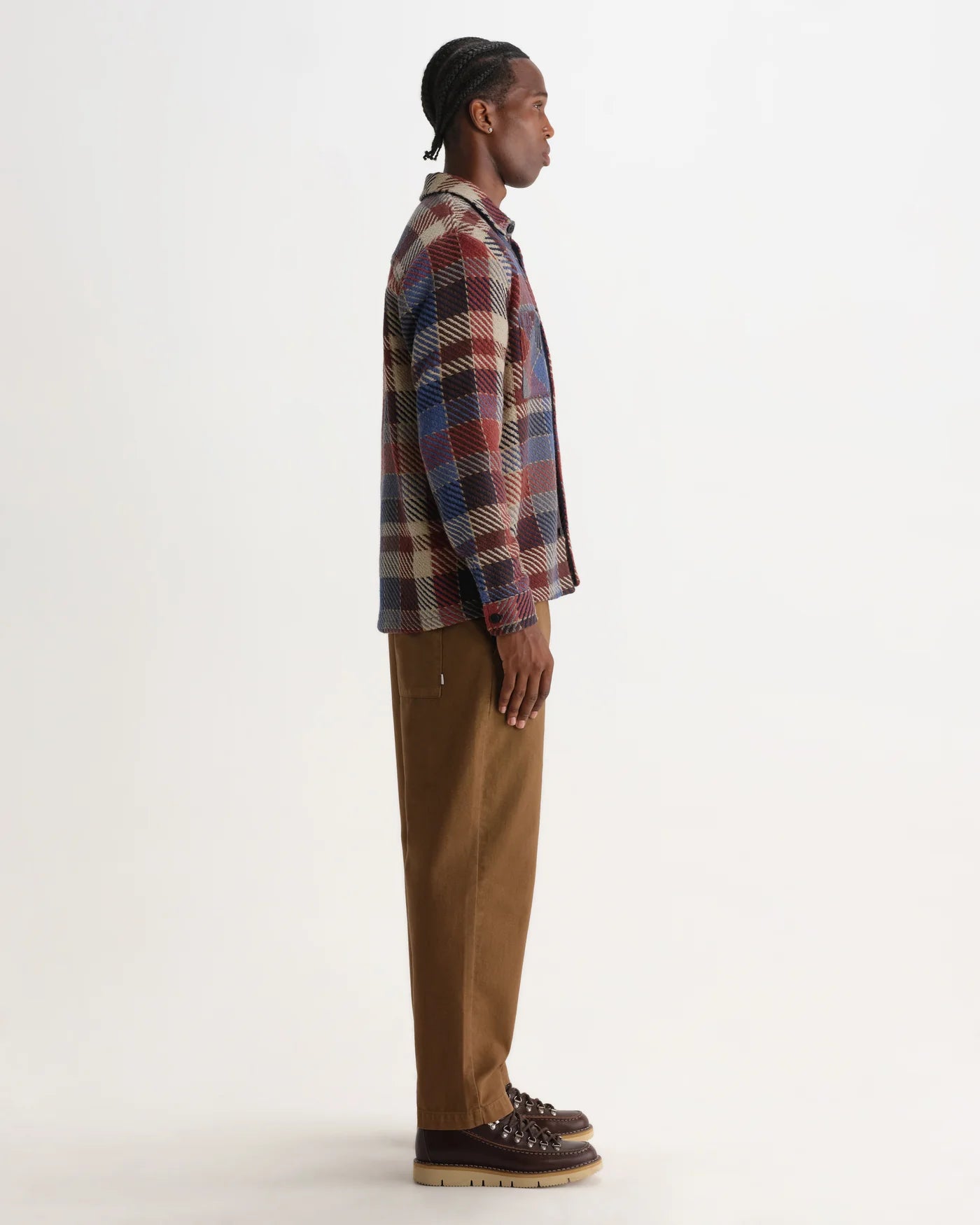 Wax London Whiting Overshirt Rust And Multicolour Pike Check