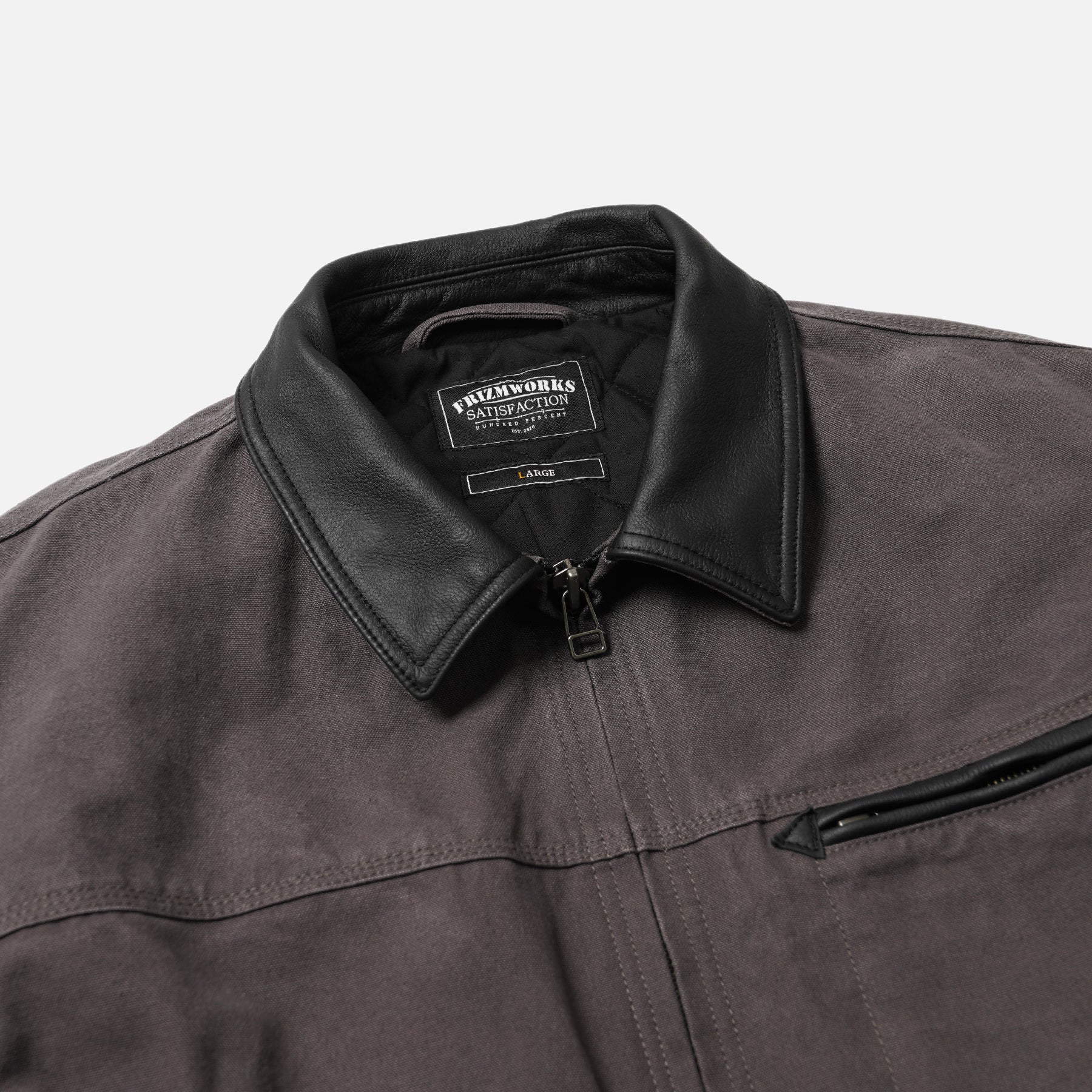 FrizmWORKS Heavy Canvas Destroyed Work Jacket Mud