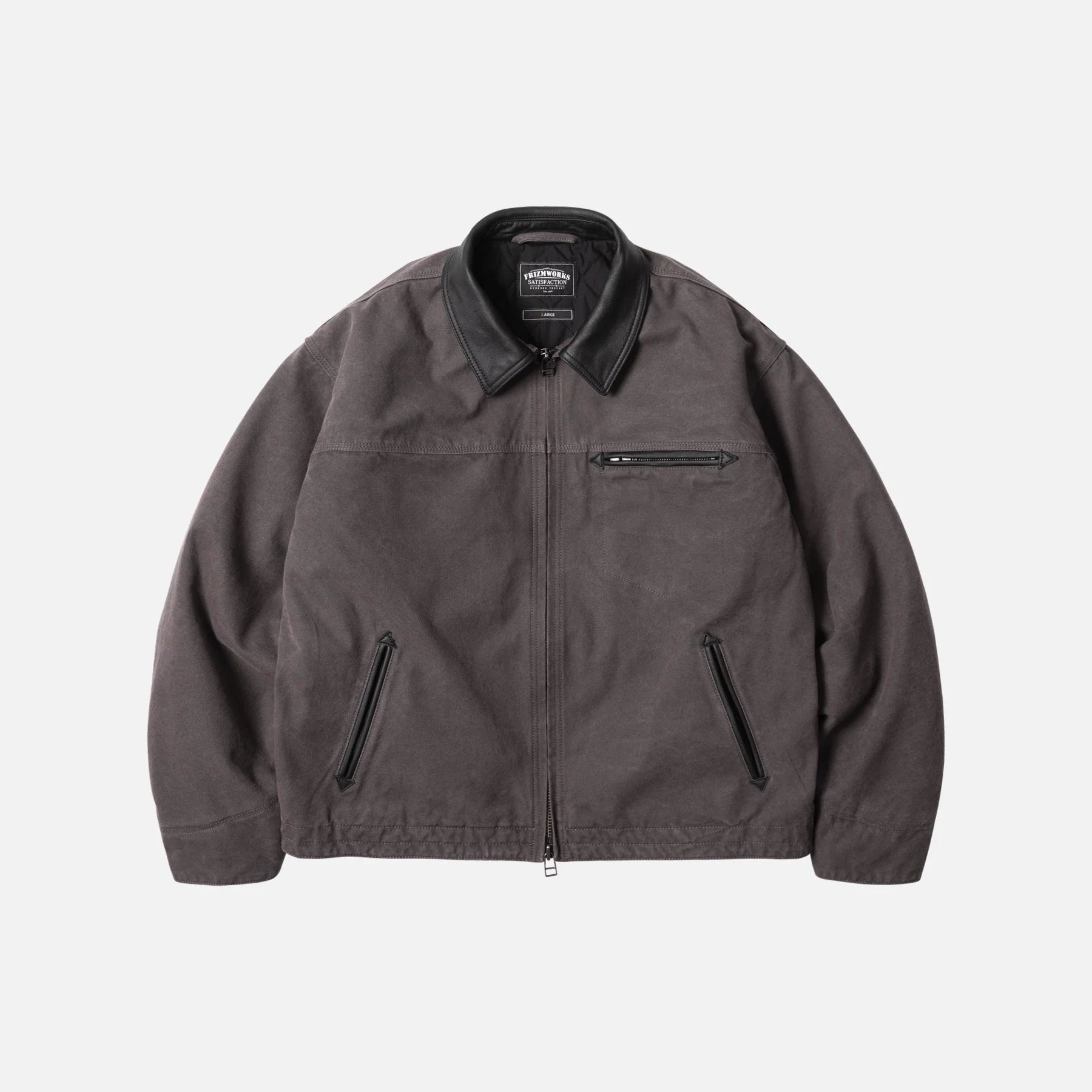 FrizmWORKS Heavy Canvas Destroyed Work Jacket Mud