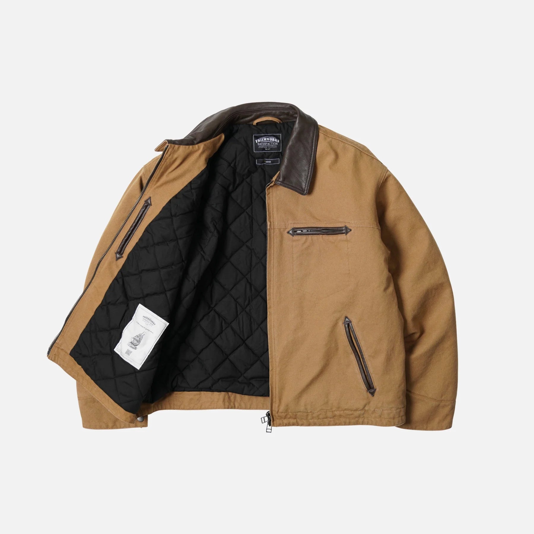 FrizmWORKS Heavy Canvas Destroyed Work Jacket Tan