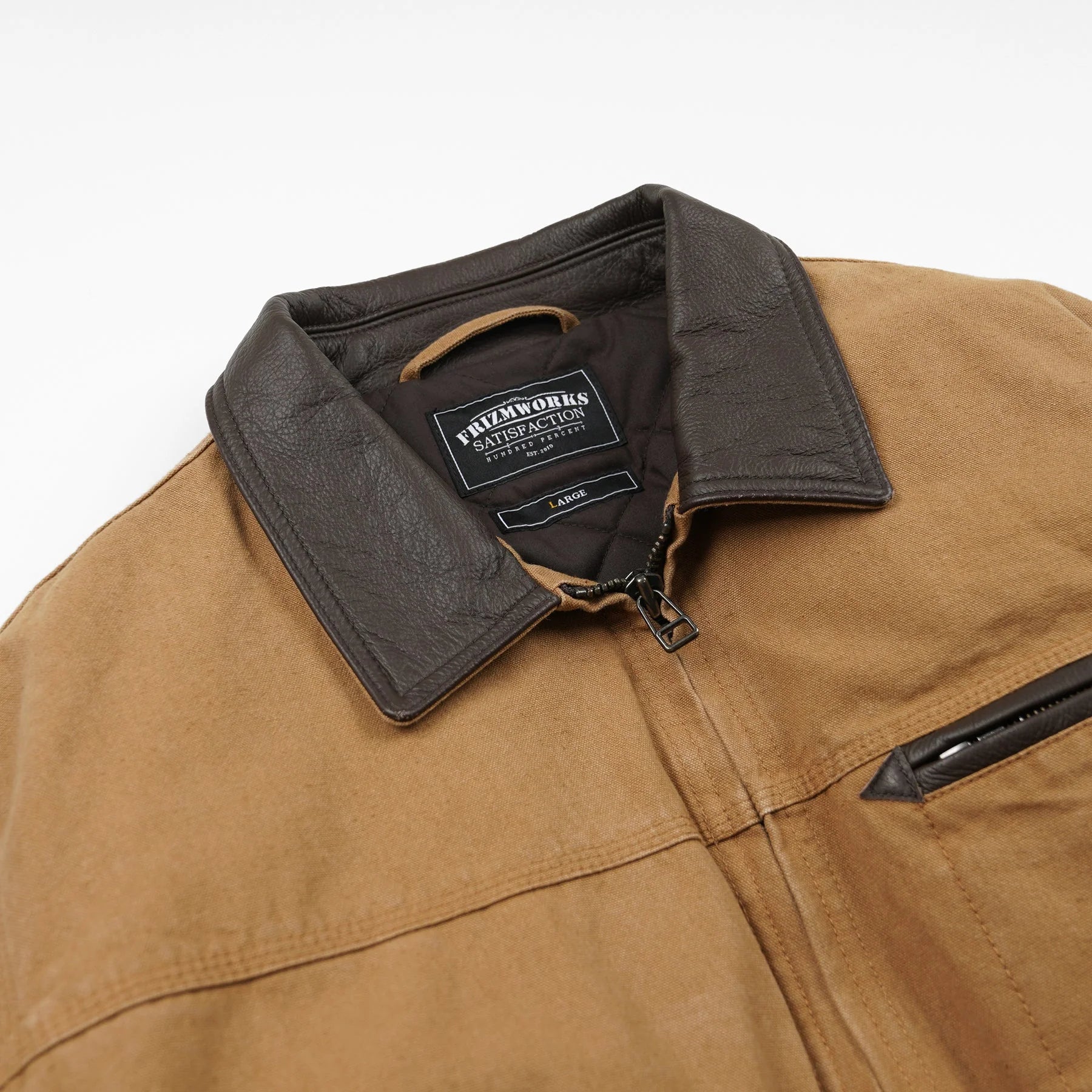 FrizmWORKS Heavy Canvas Destroyed Work Jacket Tan
