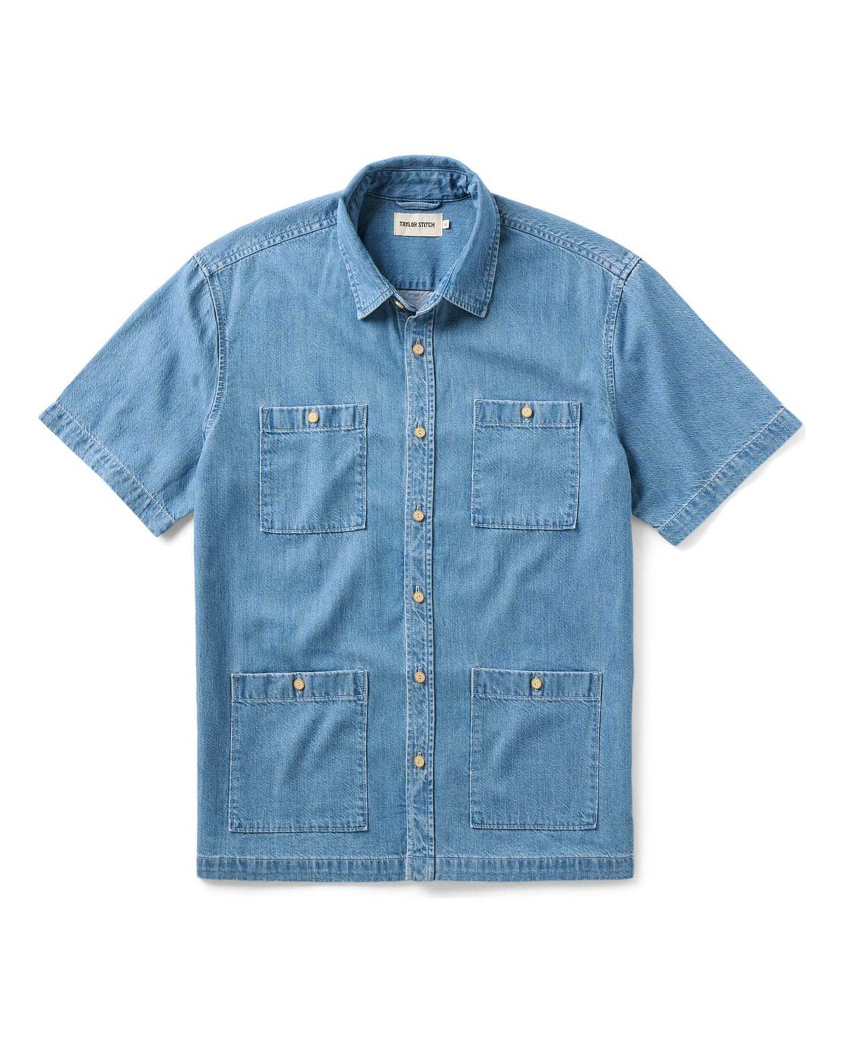 Taylor Stitch The Gulf Shirt in Washed Indigo Denim