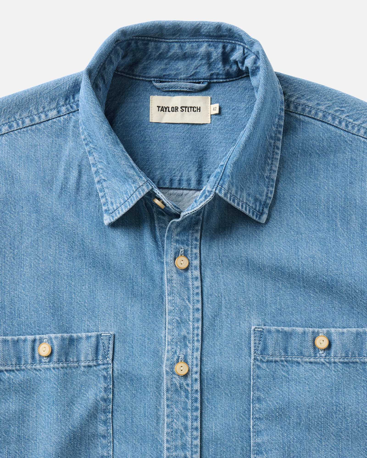 Taylor Stitch The Gulf Shirt in Washed Indigo Denim