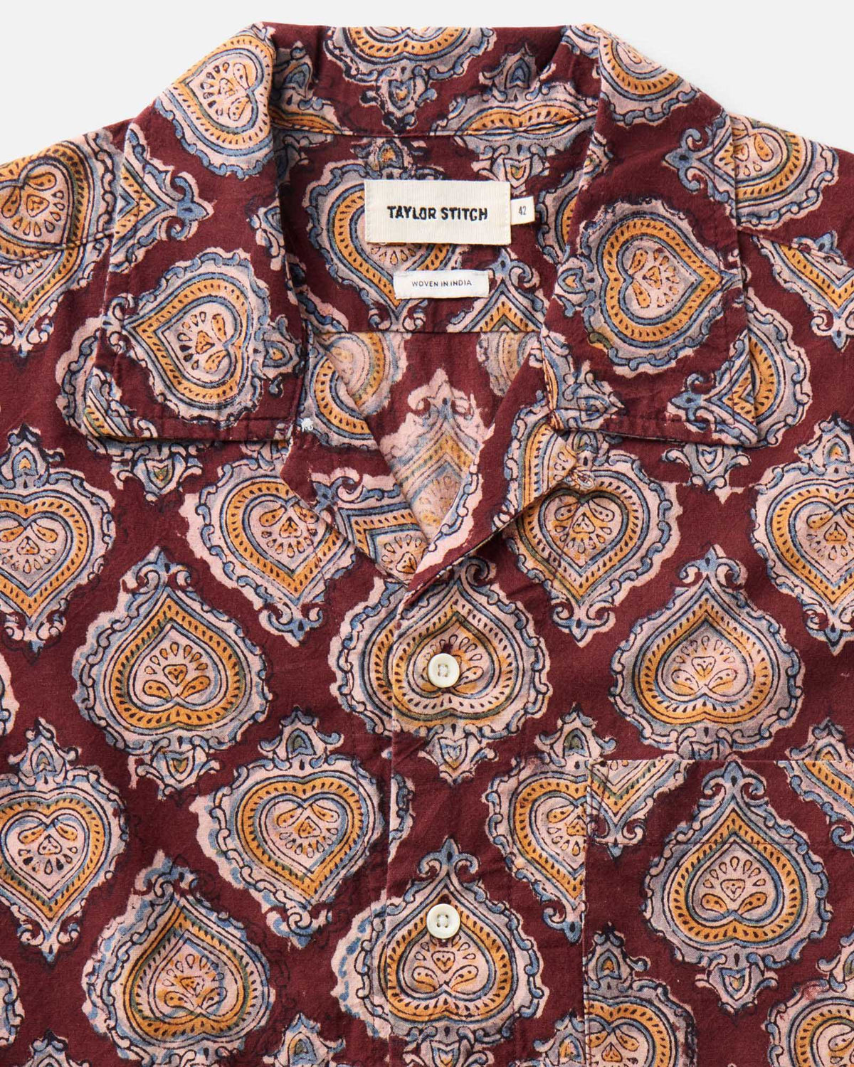 Taylor Stitch The Hawthorn Shirt in Sangria Block Print