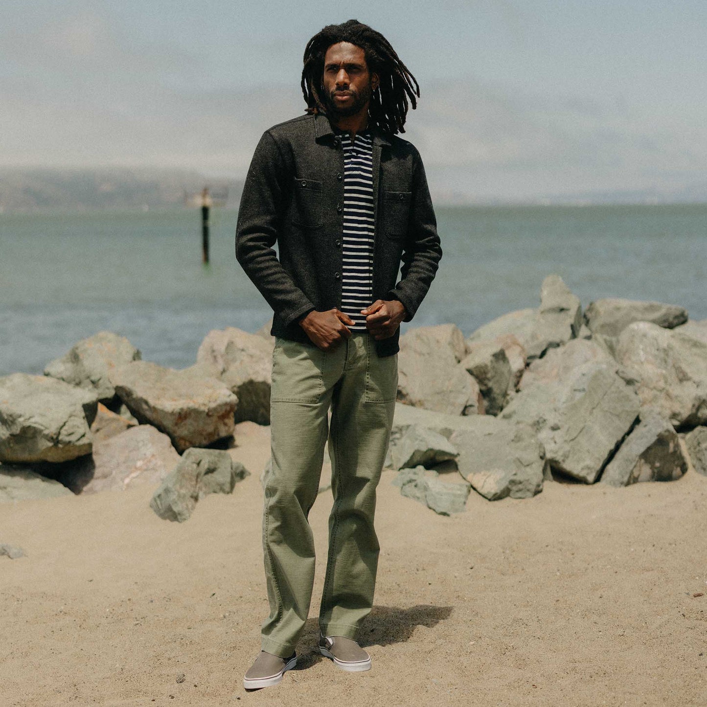 Taylor Stitch The Surplus Pant in Field Olive Reverse Sateen