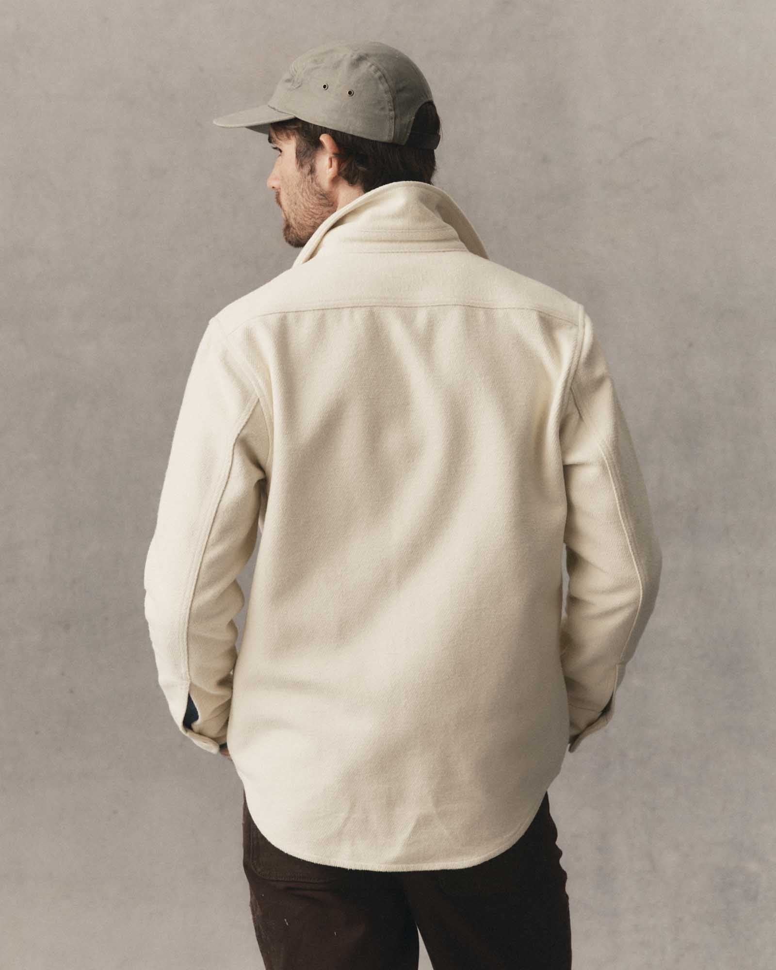 Taylor Stitch The Maritime Shirt Jacket in Vintage White Moleskin Twill