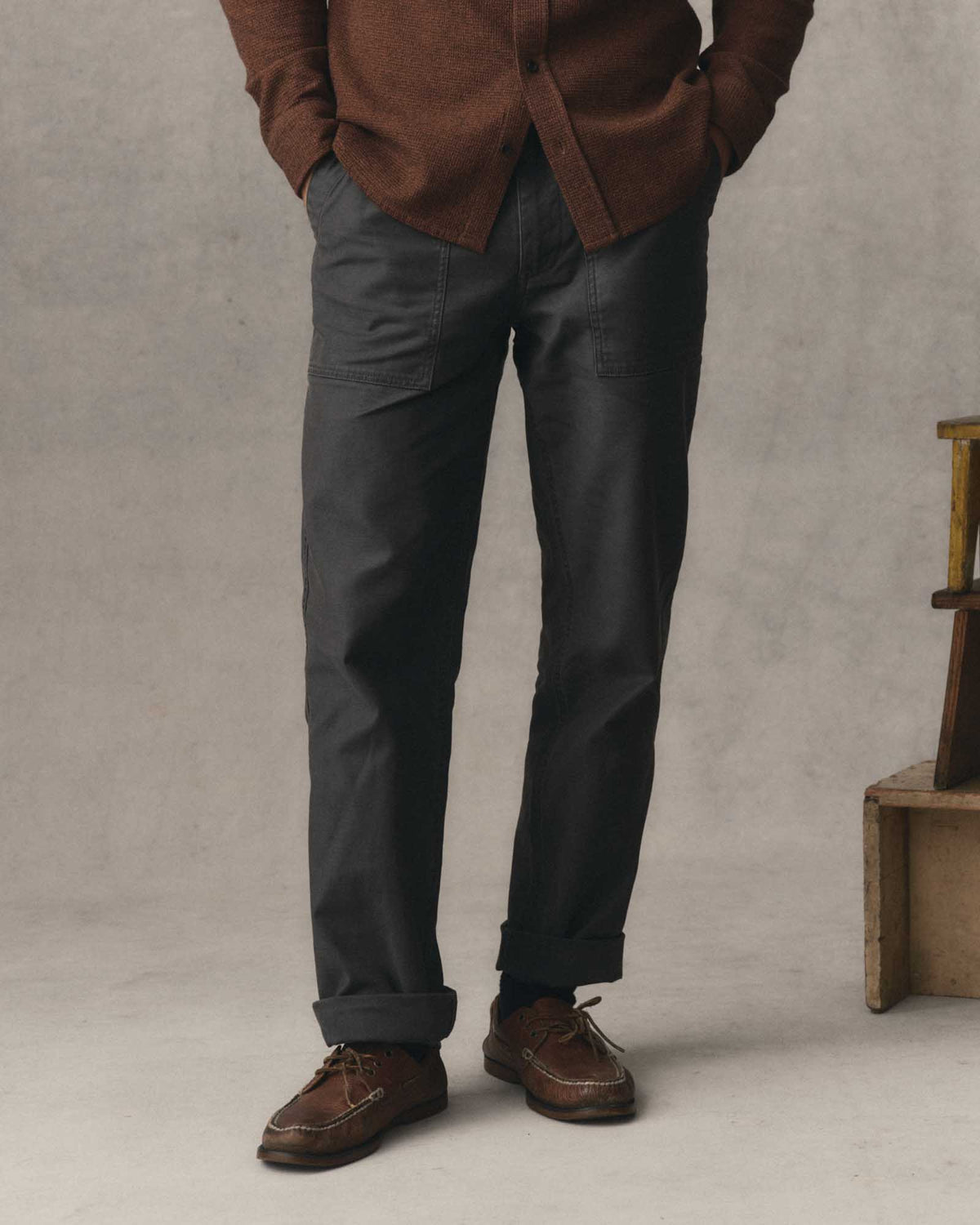 Taylor Stitch The Surplus Pant in Faded Black Reverse Sateen
