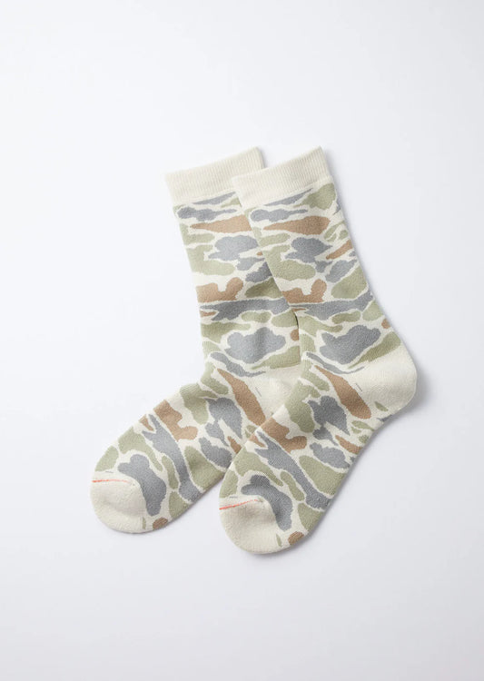 ROTOTO Pile Camo Crew Socks Pastel