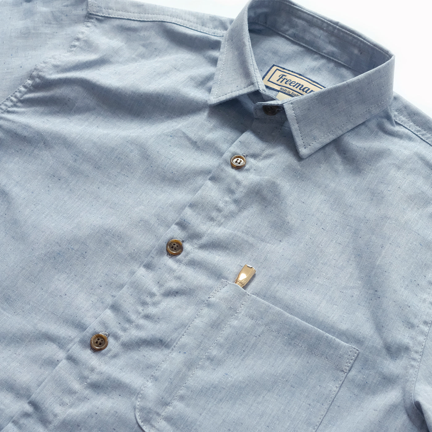 Freeman Short Sleeve Weathervane Pale Indigo