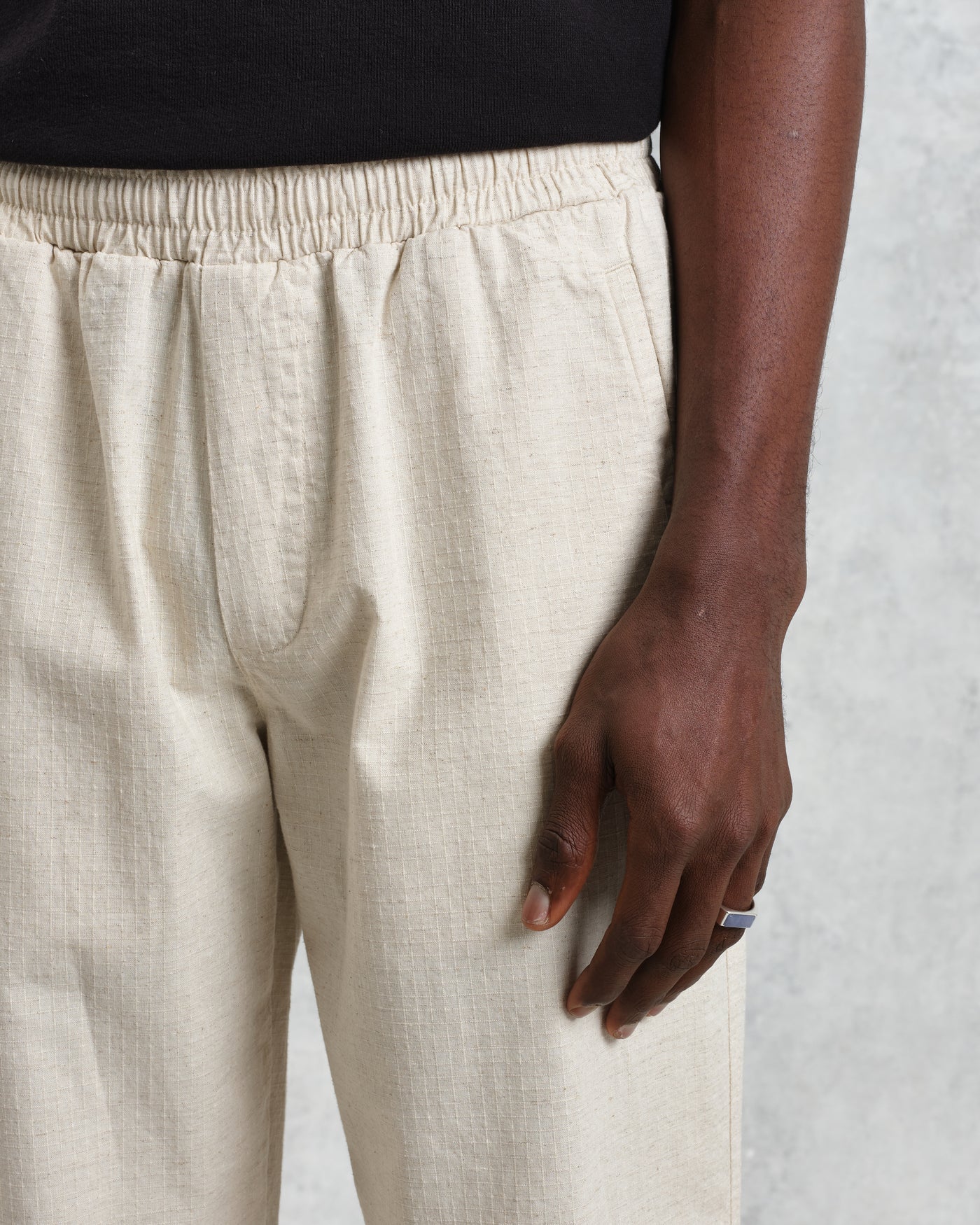 Wax London Tyne Natural Cotton Linen Ripstop Trouser