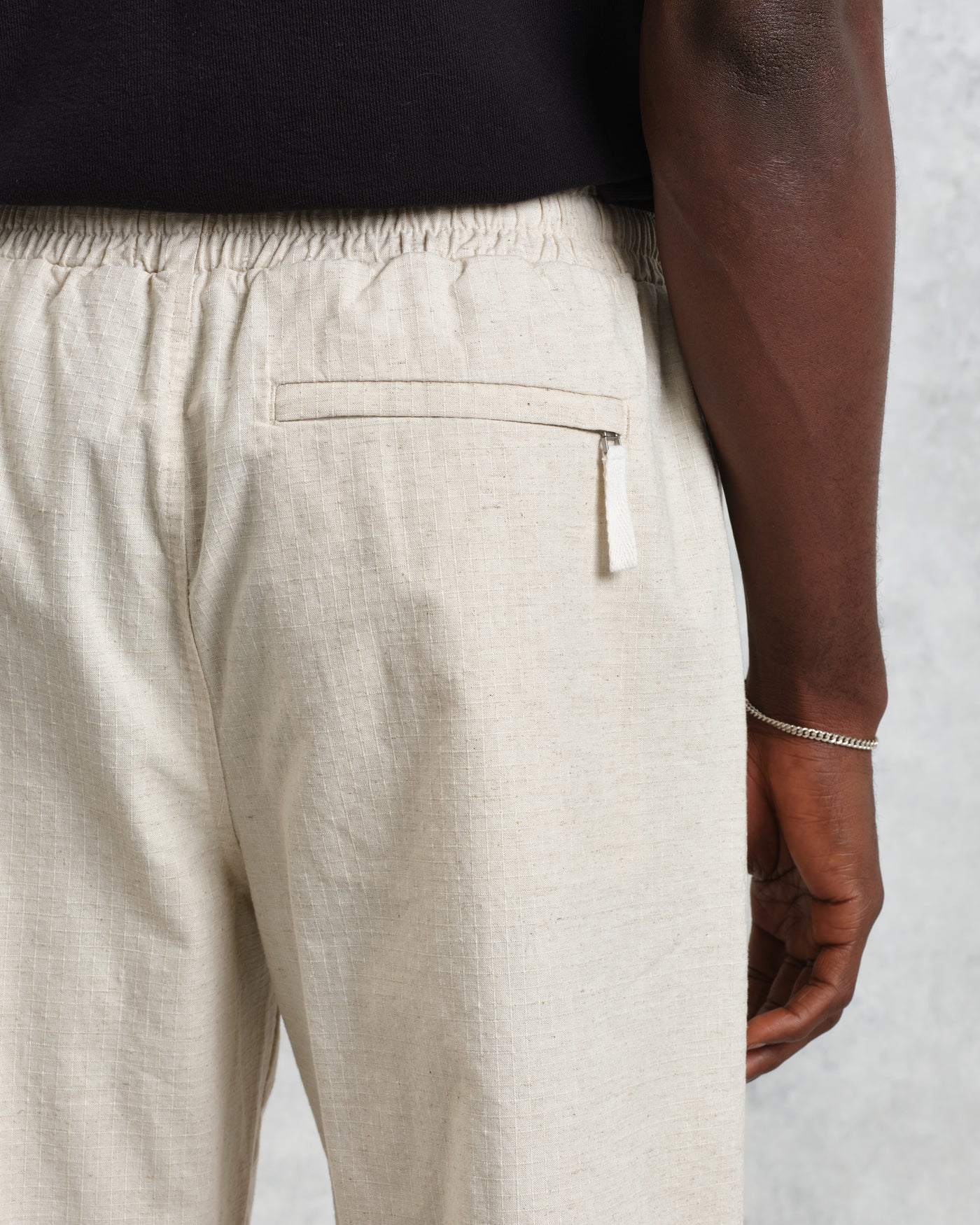 Wax London Tyne Natural Cotton Linen Ripstop Trouser