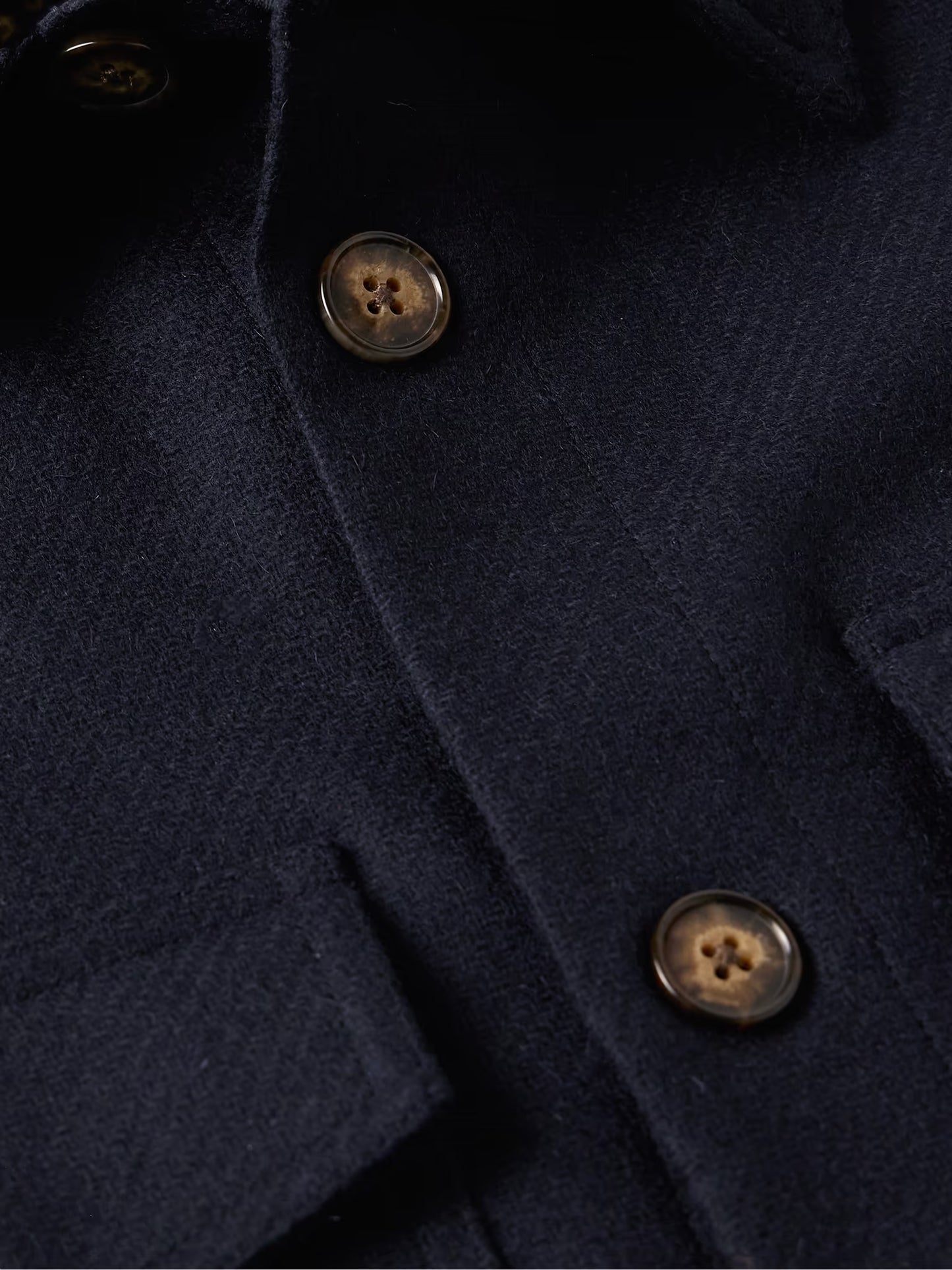 Portuguese Flannel Wool Field Overshirt Navy