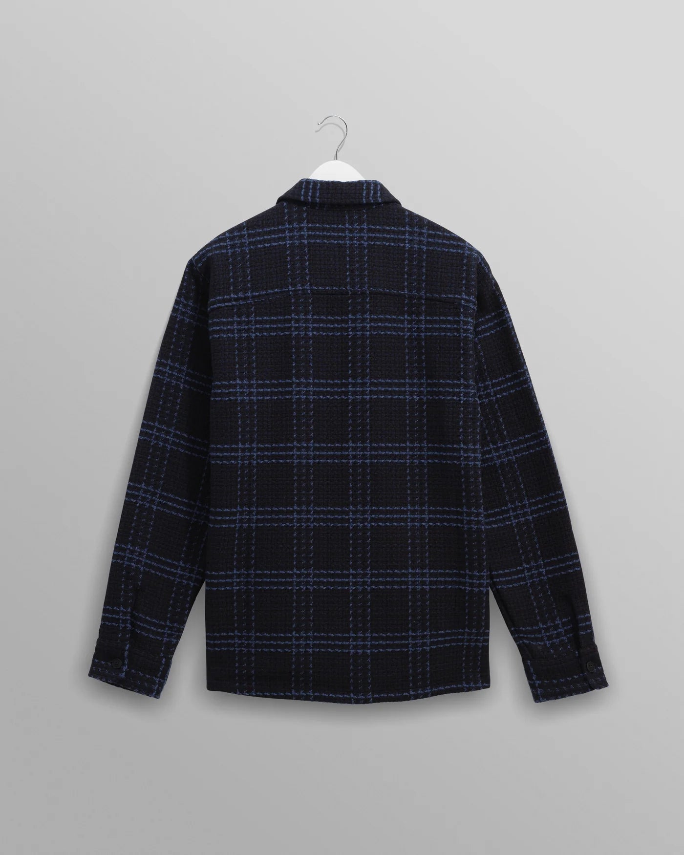 Wax London Whiting Overshirt Navy and Blue Skate Check