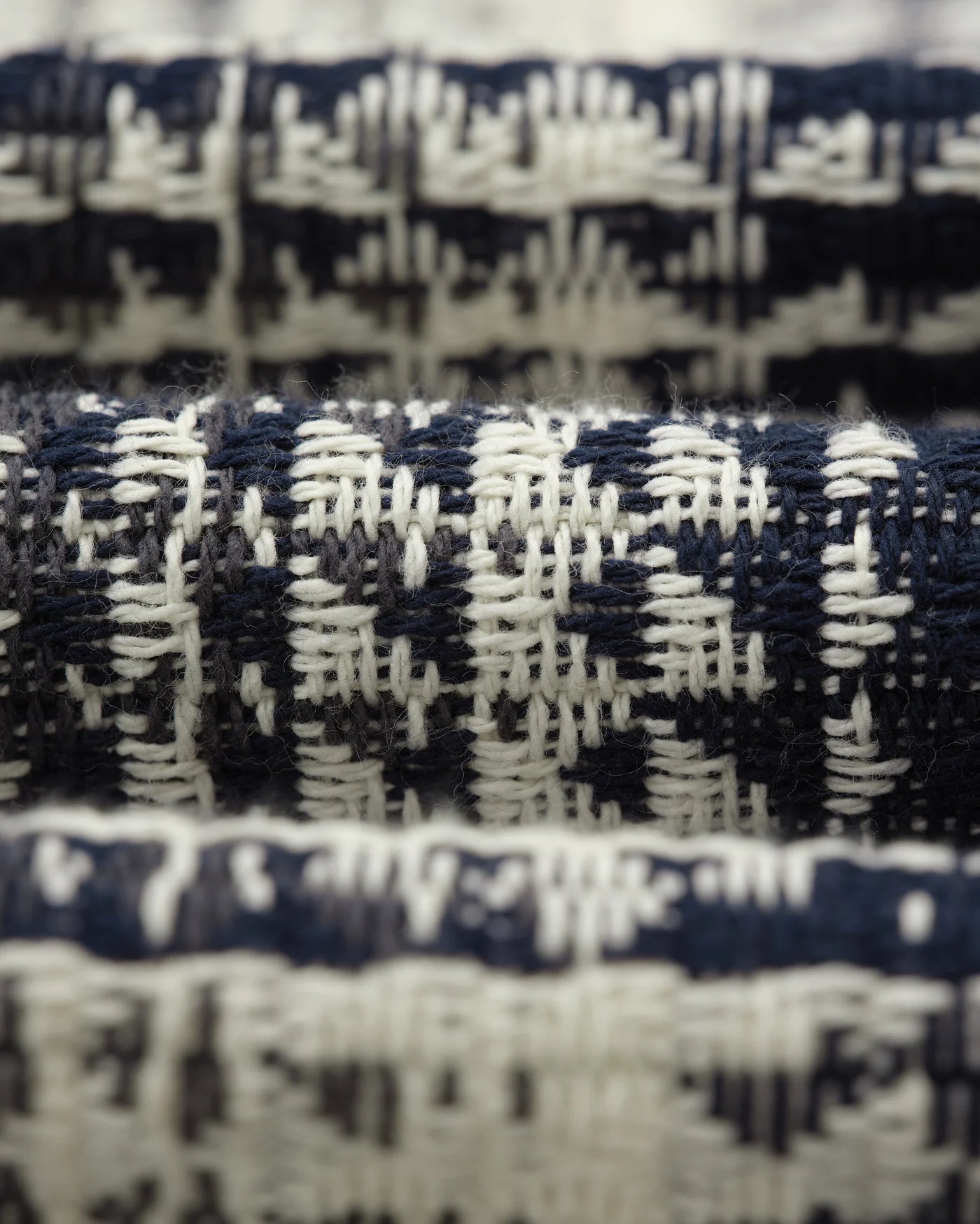 Wax London Whiting Overshirt Navy and Ecru Addle Check